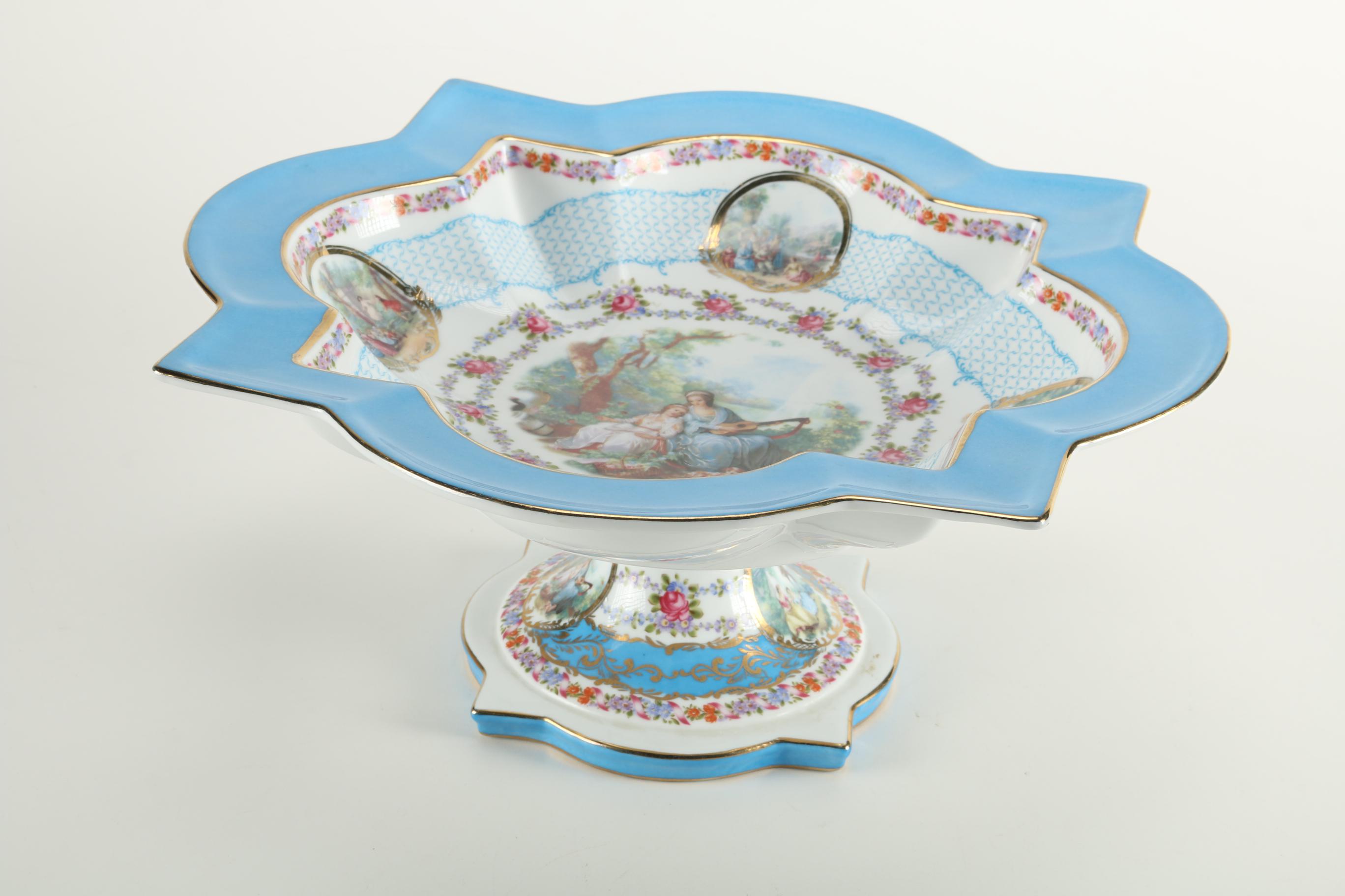 Limoges Porcelain Pedestal Bowl