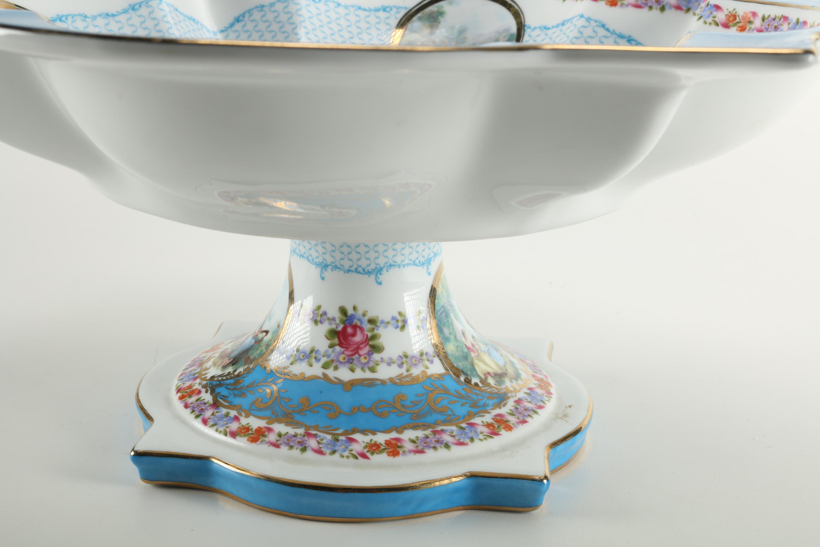 Limoges Porcelain Pedestal Bowl