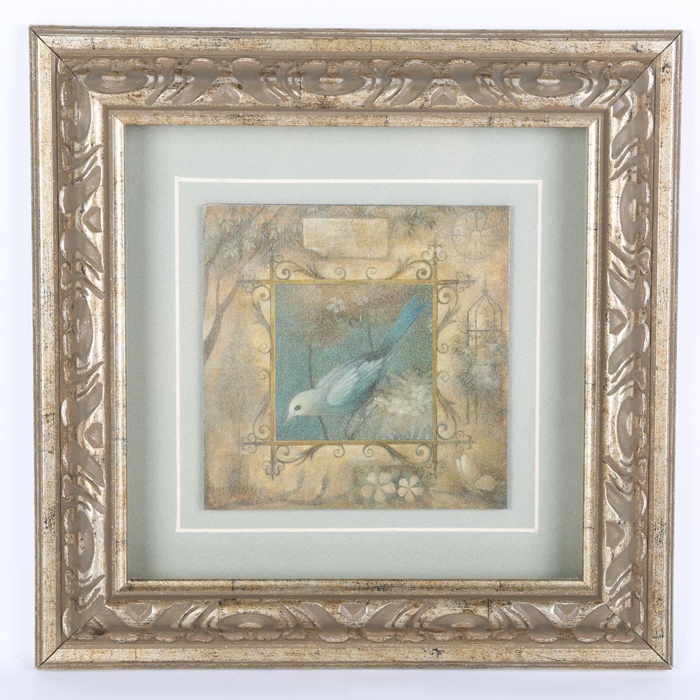 After Elaine Vollherstl Coordinating Bluebird Offset Lithographs