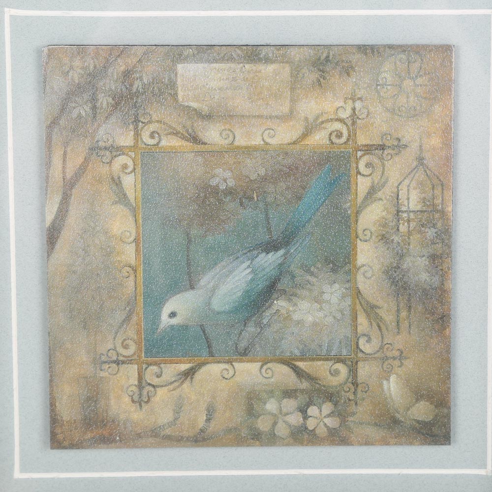 After Elaine Vollherstl Coordinating Bluebird Offset Lithographs