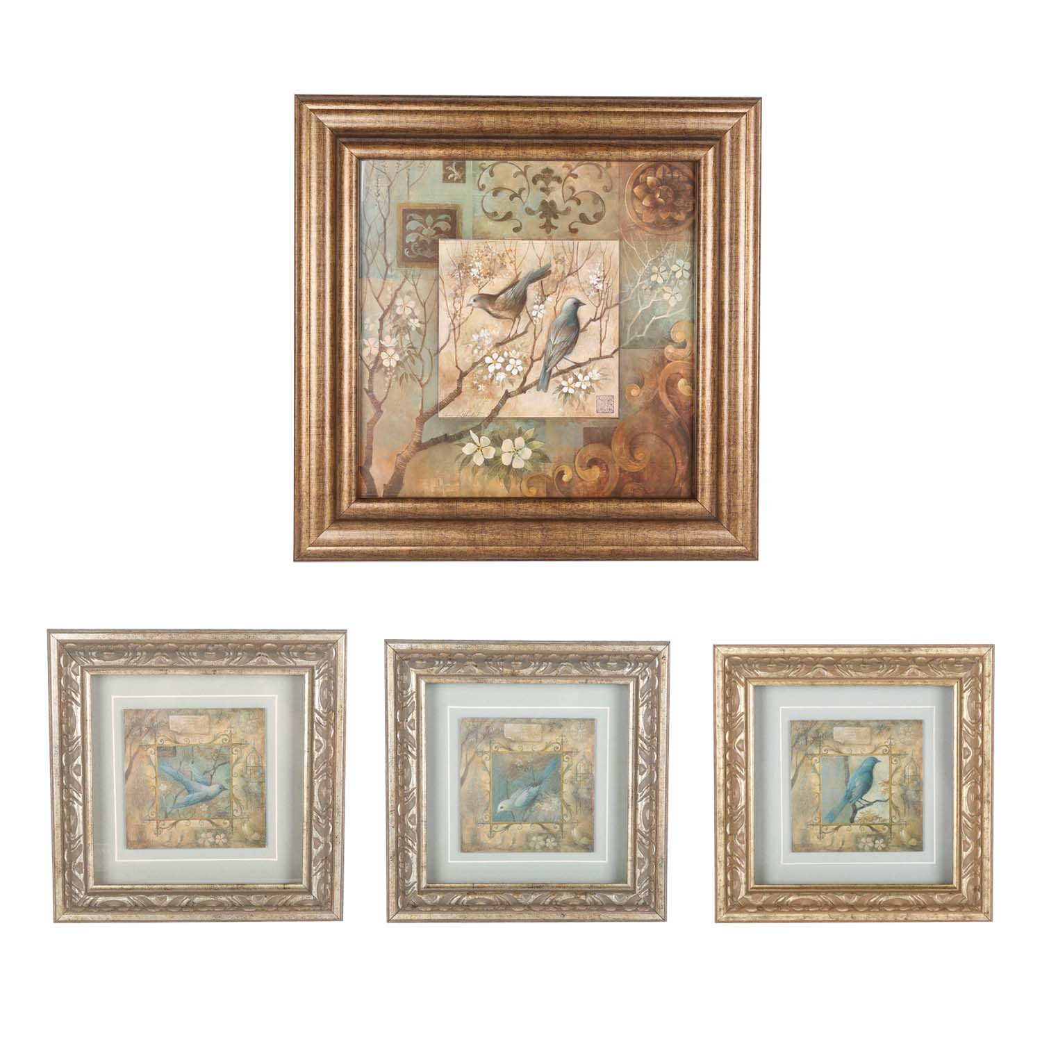 After Elaine Vollherstl Coordinating Bluebird Offset Lithographs