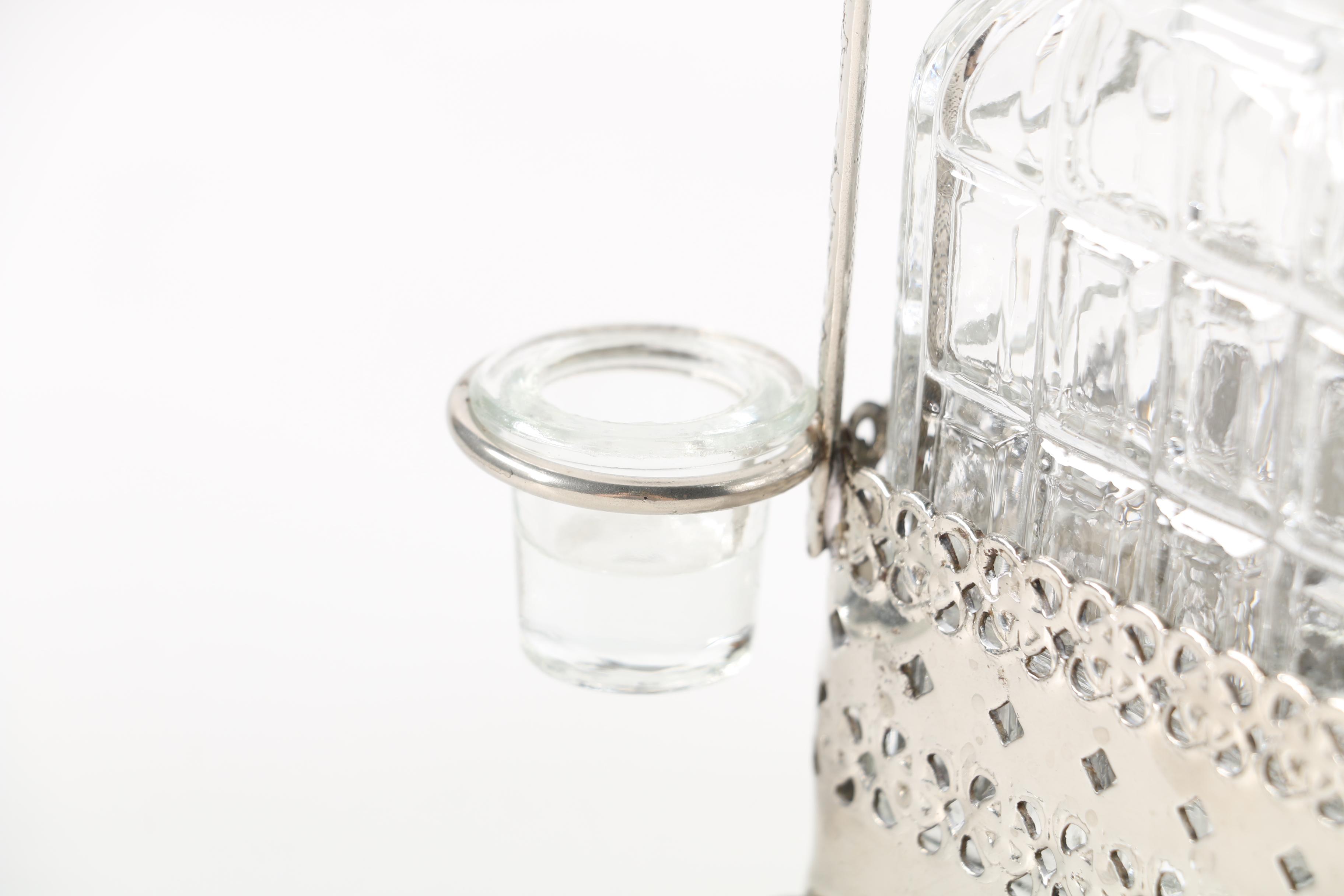 Silver Plate and Glass Jars and Caddy