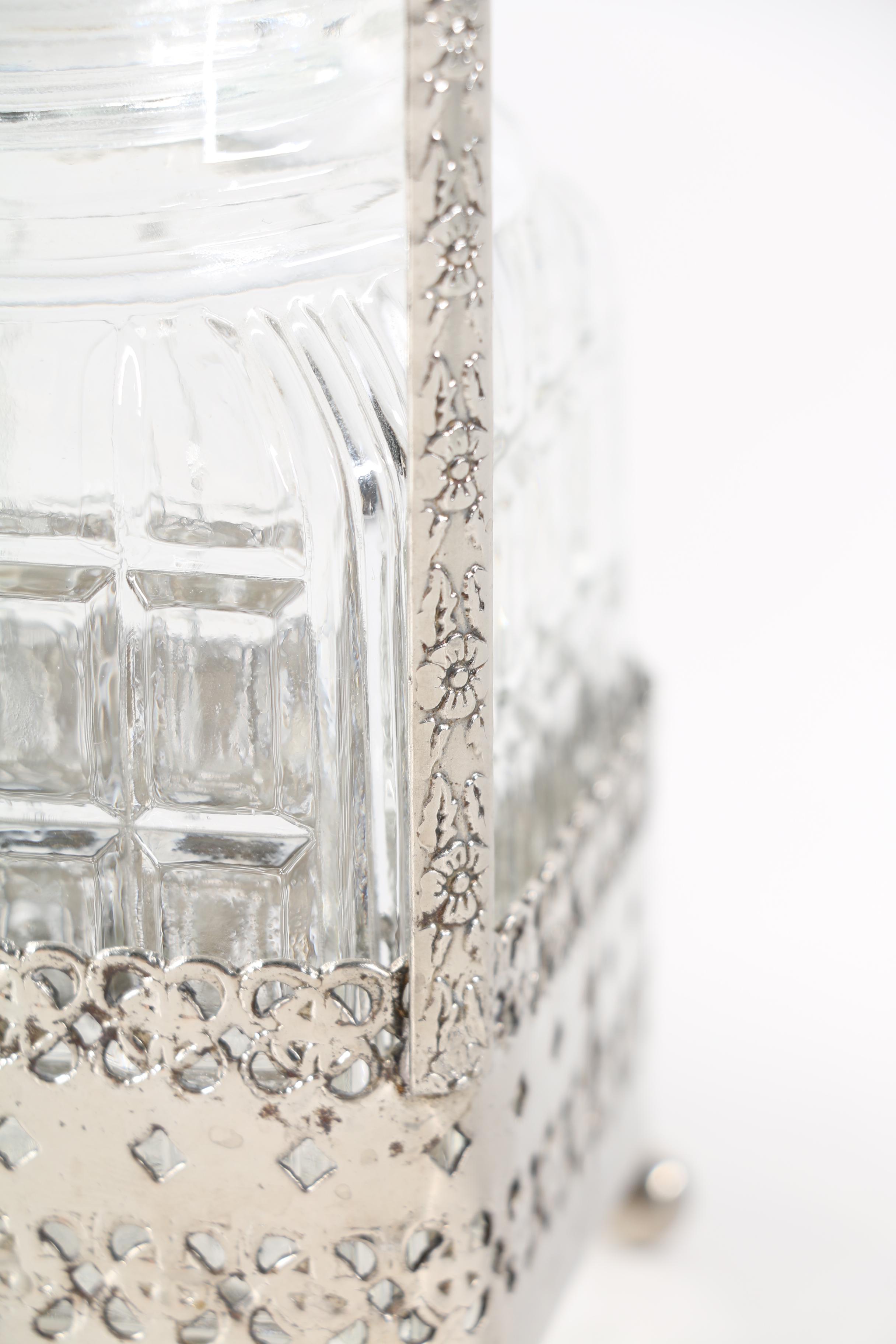 Silver Plate and Glass Jars and Caddy