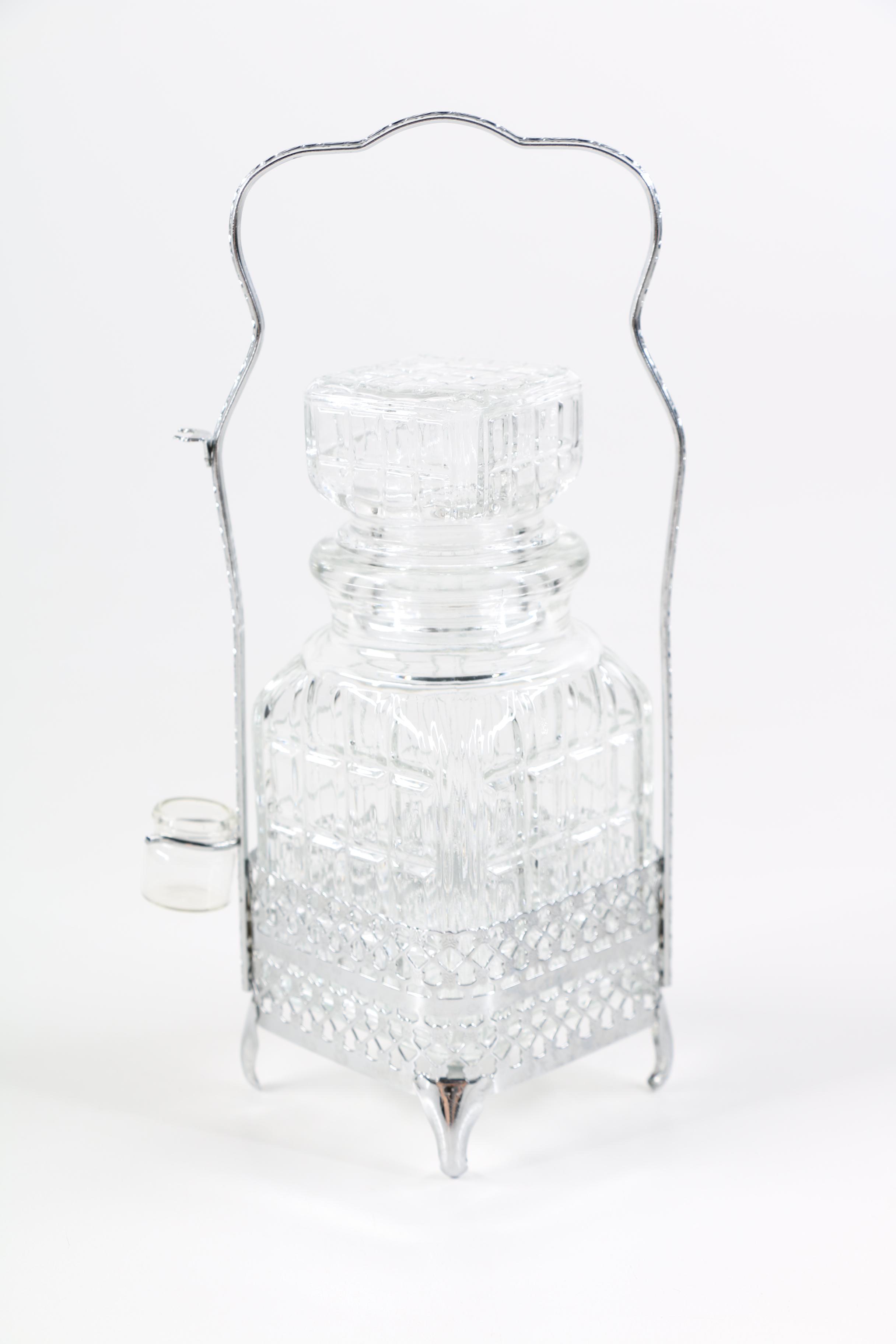 Silver Plate and Glass Jars and Caddy