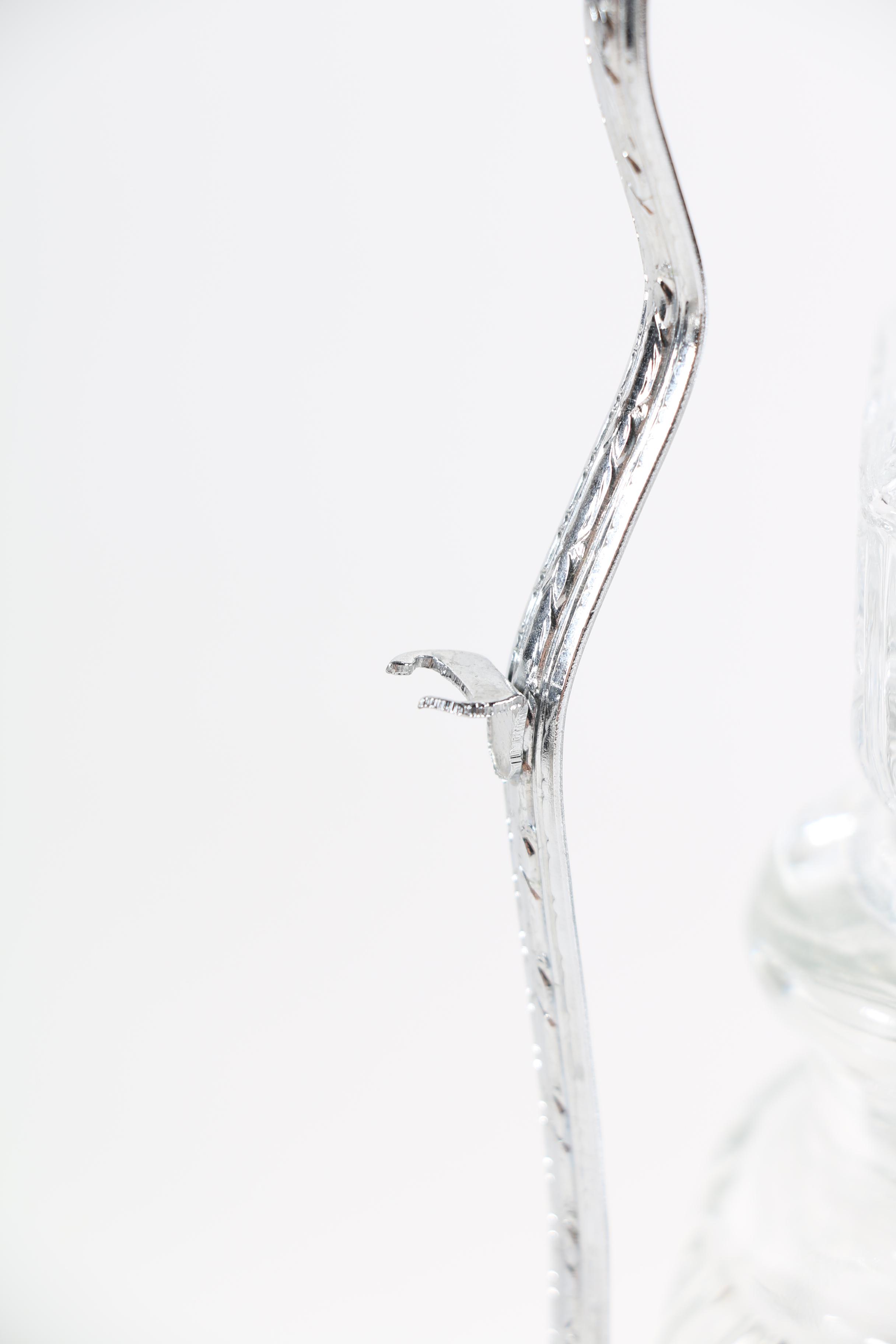 Silver Plate and Glass Jars and Caddy