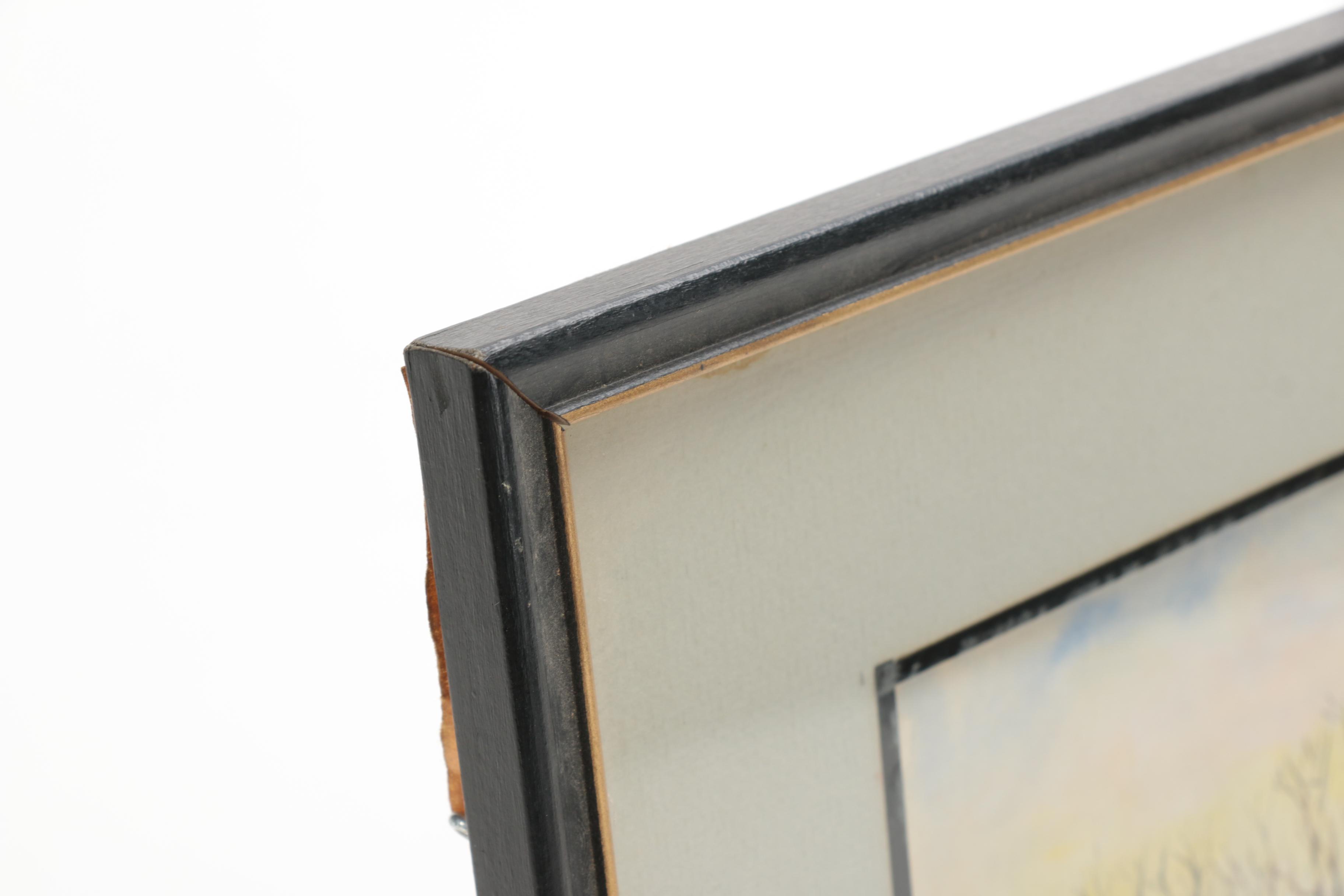 Late 20th-Century Watercolor Painting on Paper of Don Quixote and Sancho Panza