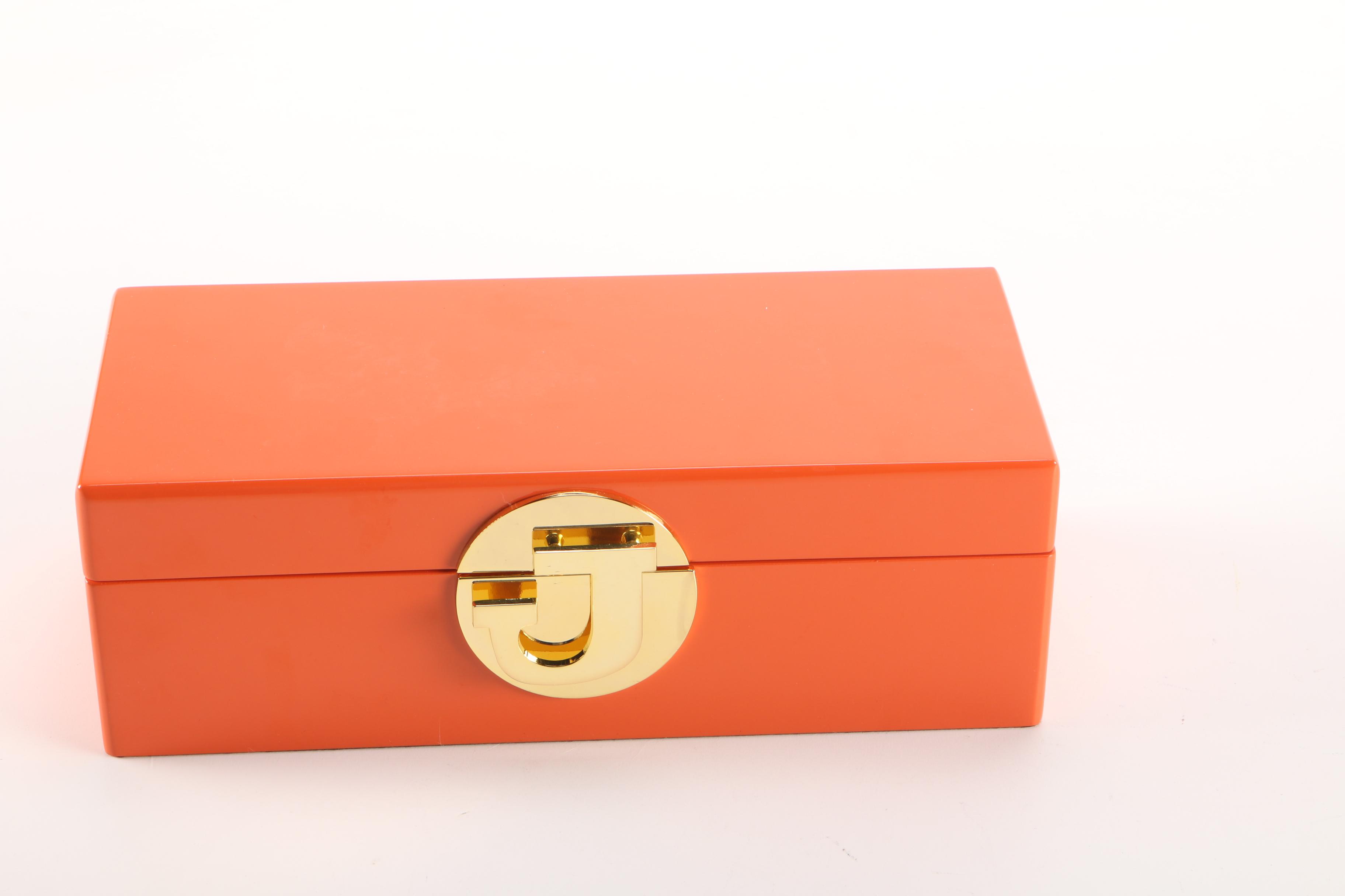 "C Wonder" Jewelry Box With Gold Tone Letter "J"