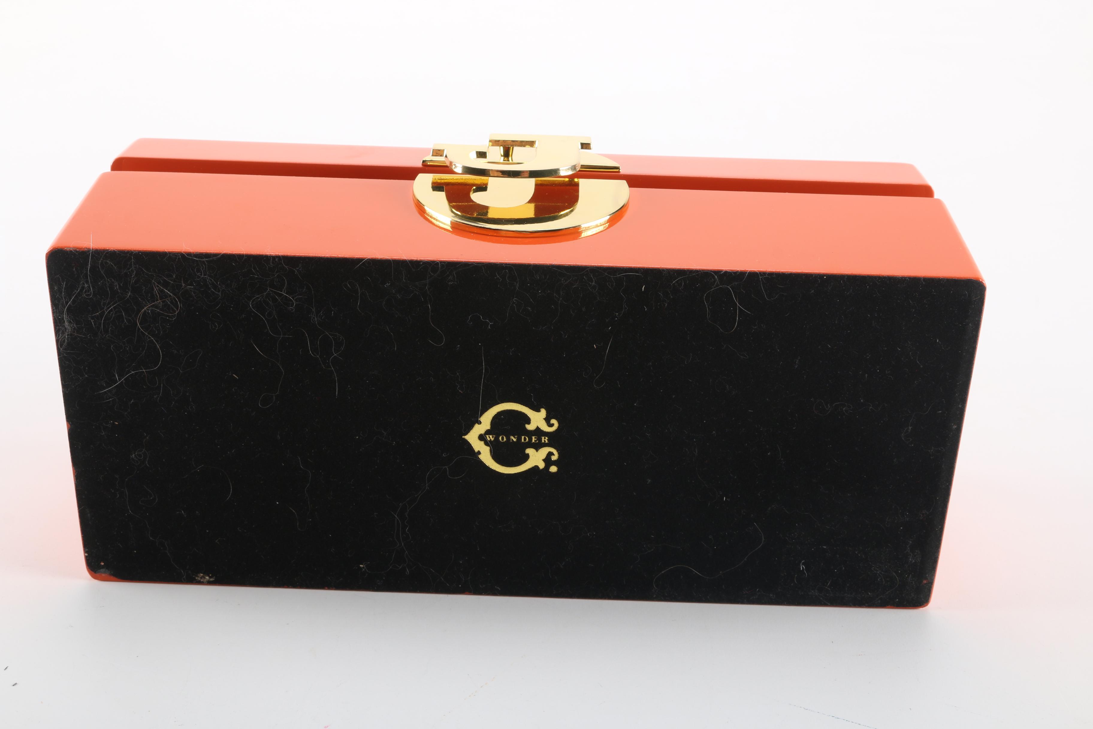 "C Wonder" Jewelry Box With Gold Tone Letter "J"