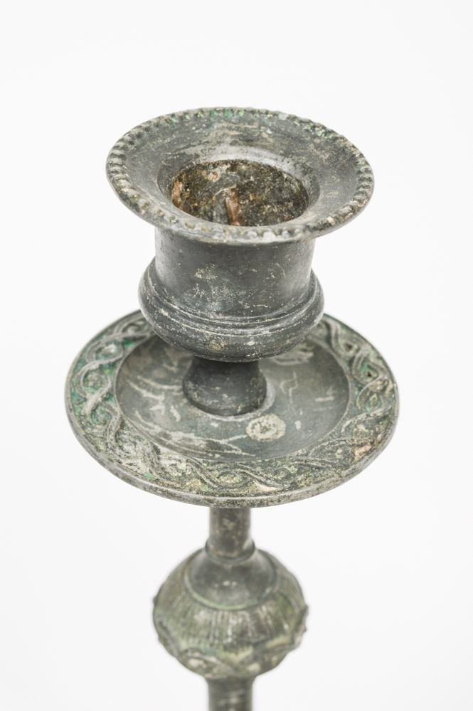 Two Antique Metal Candlesticks