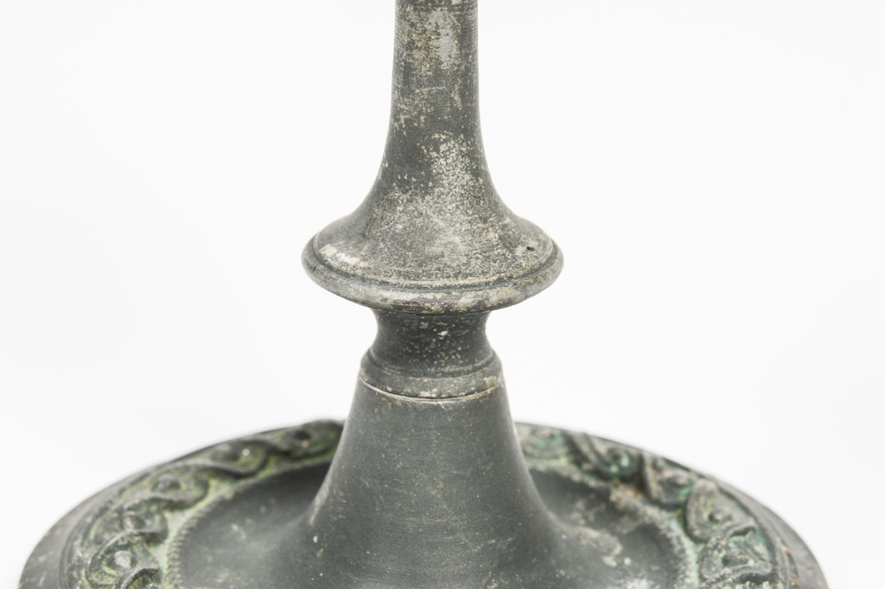 Two Antique Metal Candlesticks