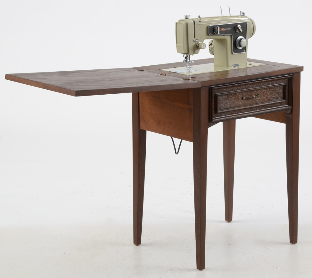 Sears-Kenmore Midcentury Vintage Sewing Machine with Cabinet