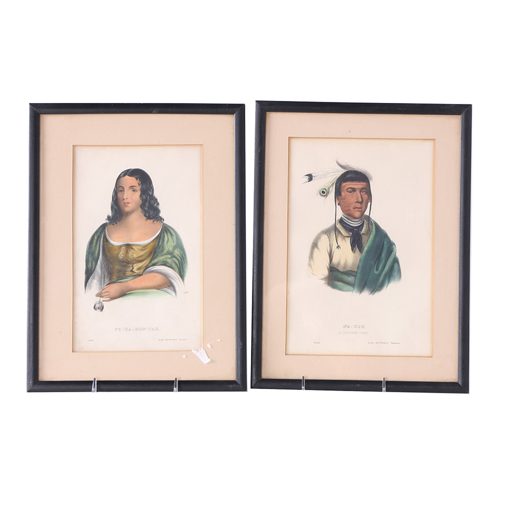 McKenney and Hall Lithographs From "History of The Indian Tribes of North America"