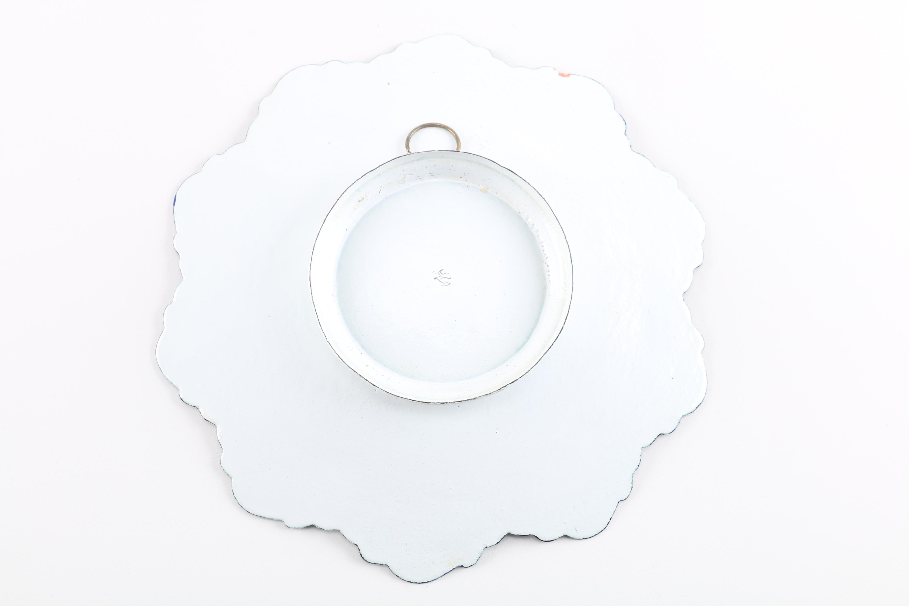 Hand-Painted Enameled Metal Iznik-Style Plates