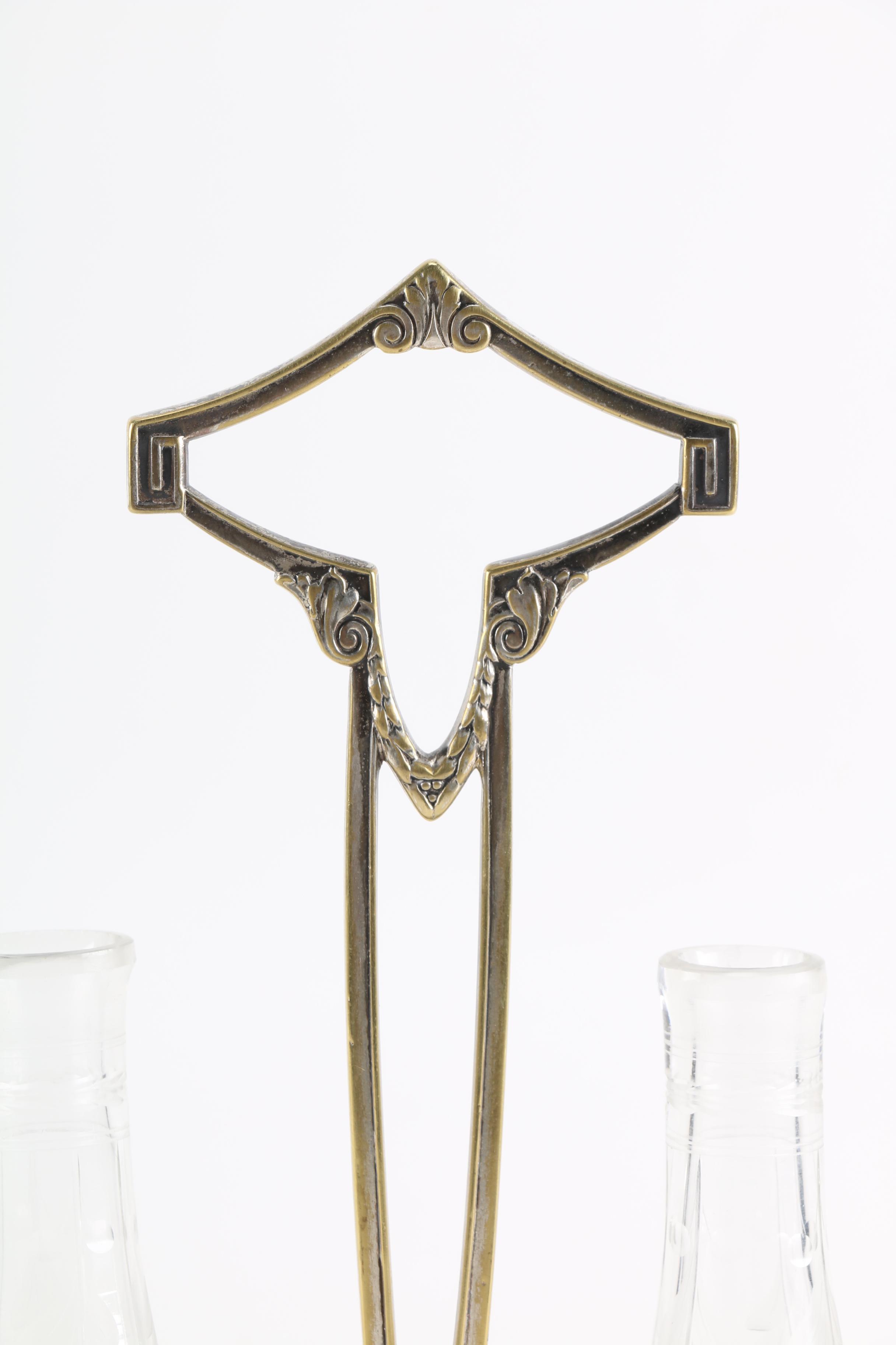 Van Bergh Silver Plate Co. Silver Plate Jar Display Holder With Additional Tableware