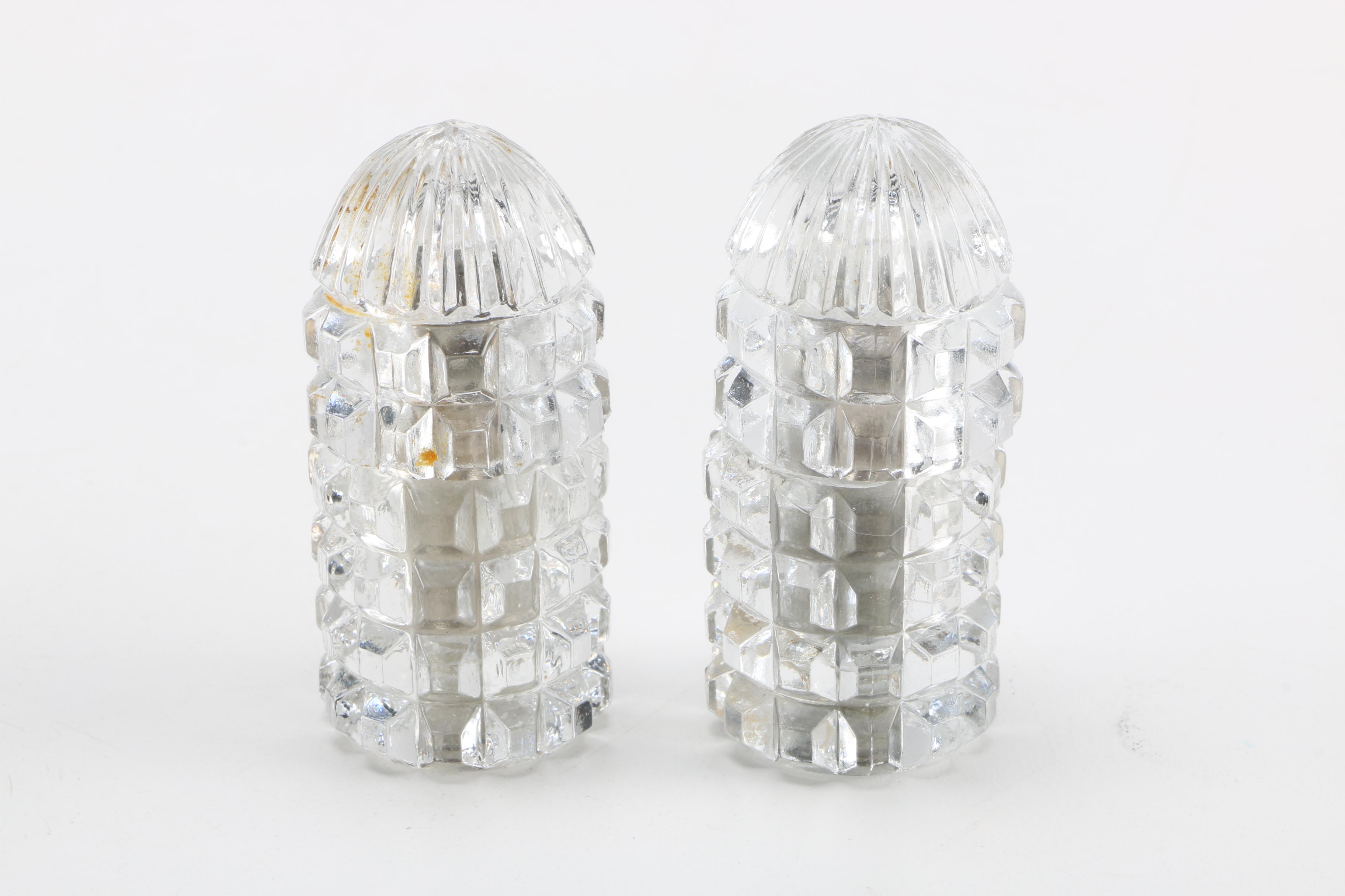 Pair of Vintage Cut Glass Lighters