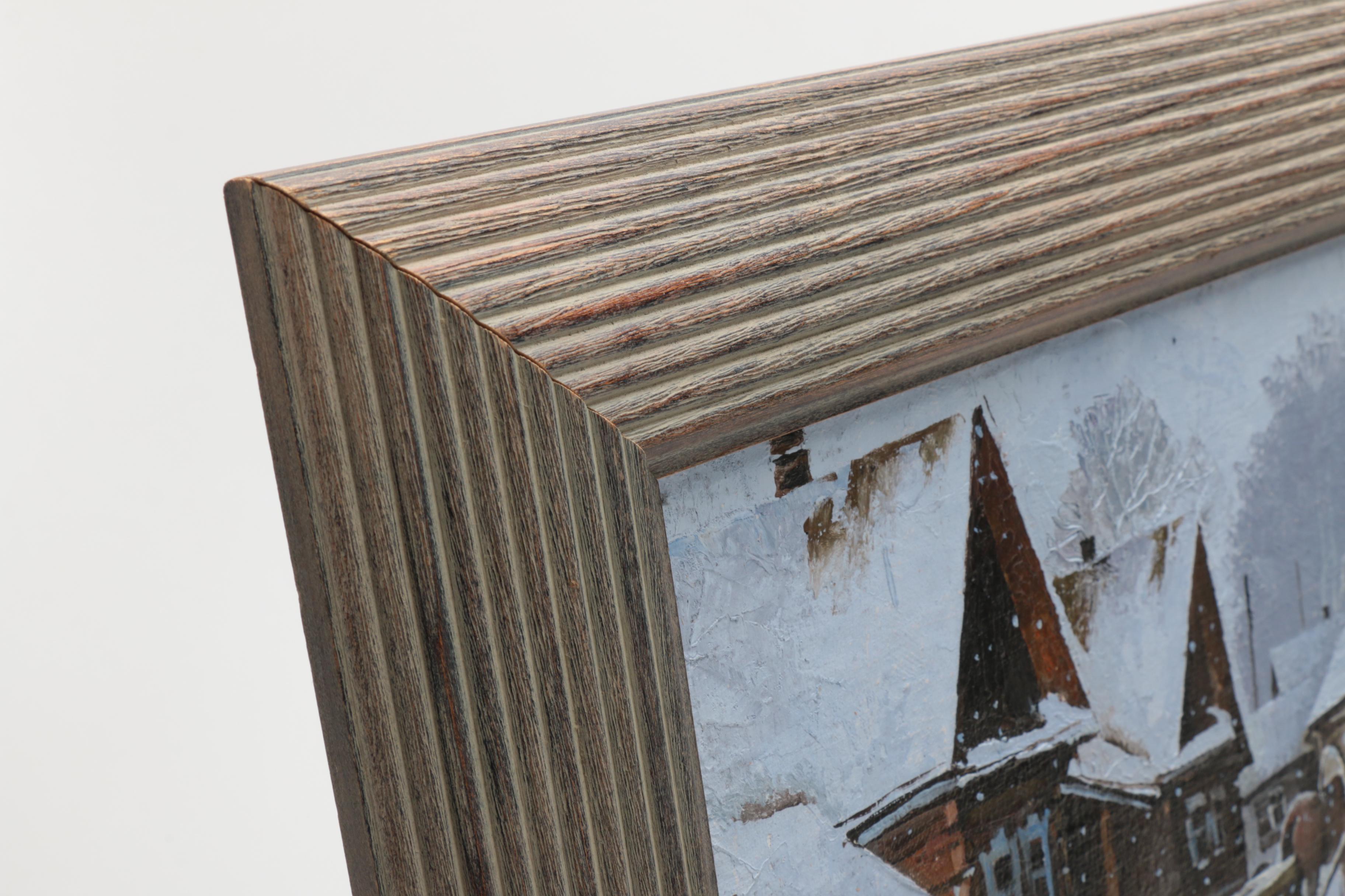 Oil Painting on Canvas of a Russian Winter Street