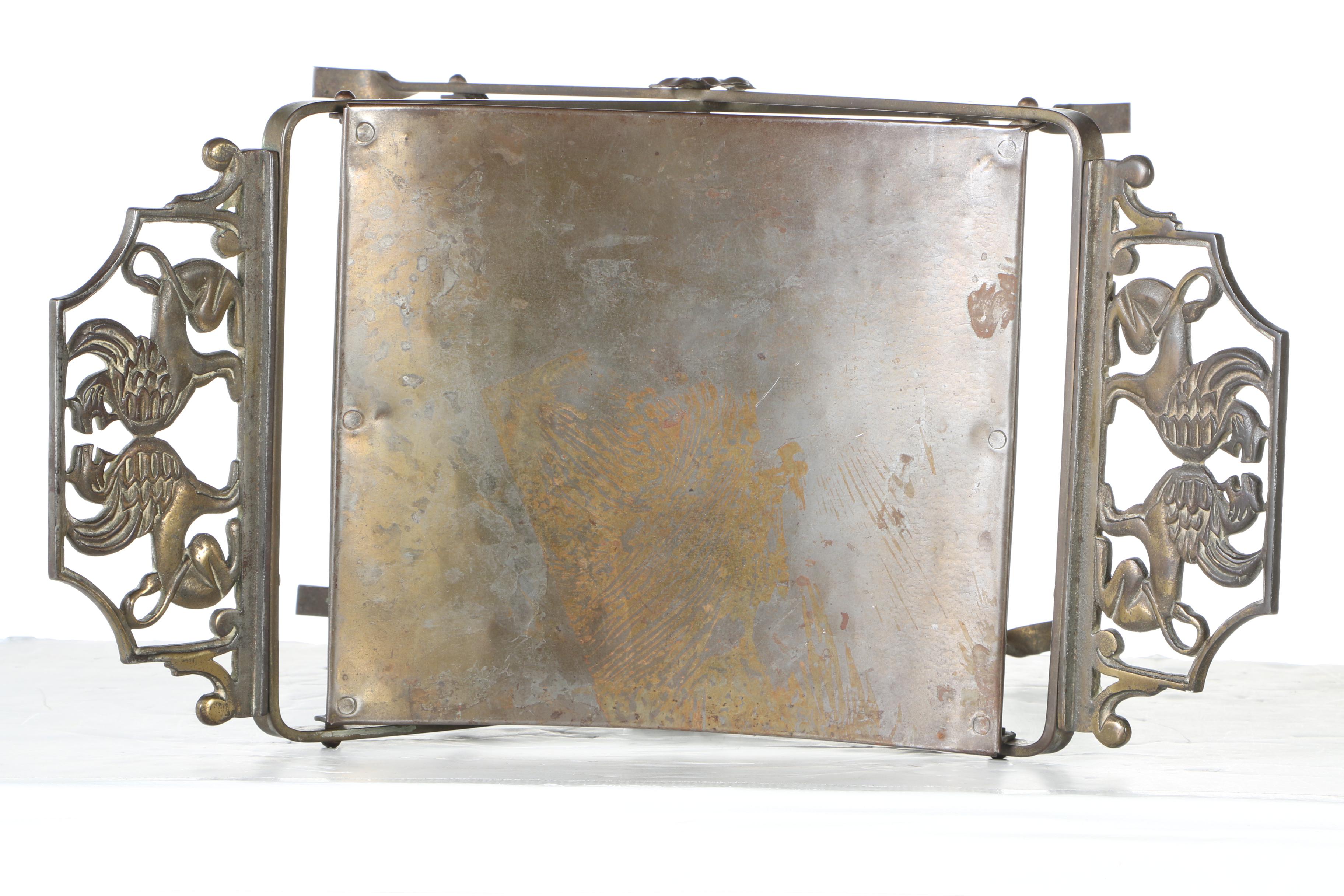 Vintage Brass Tone Stool With X-Base