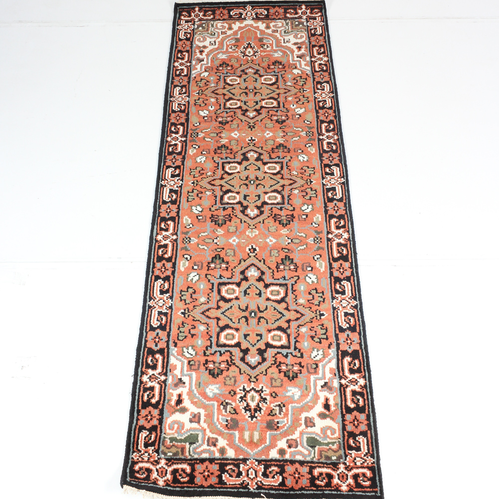Hand Knotted Indo-Persian Heriz Style Carpet Runner