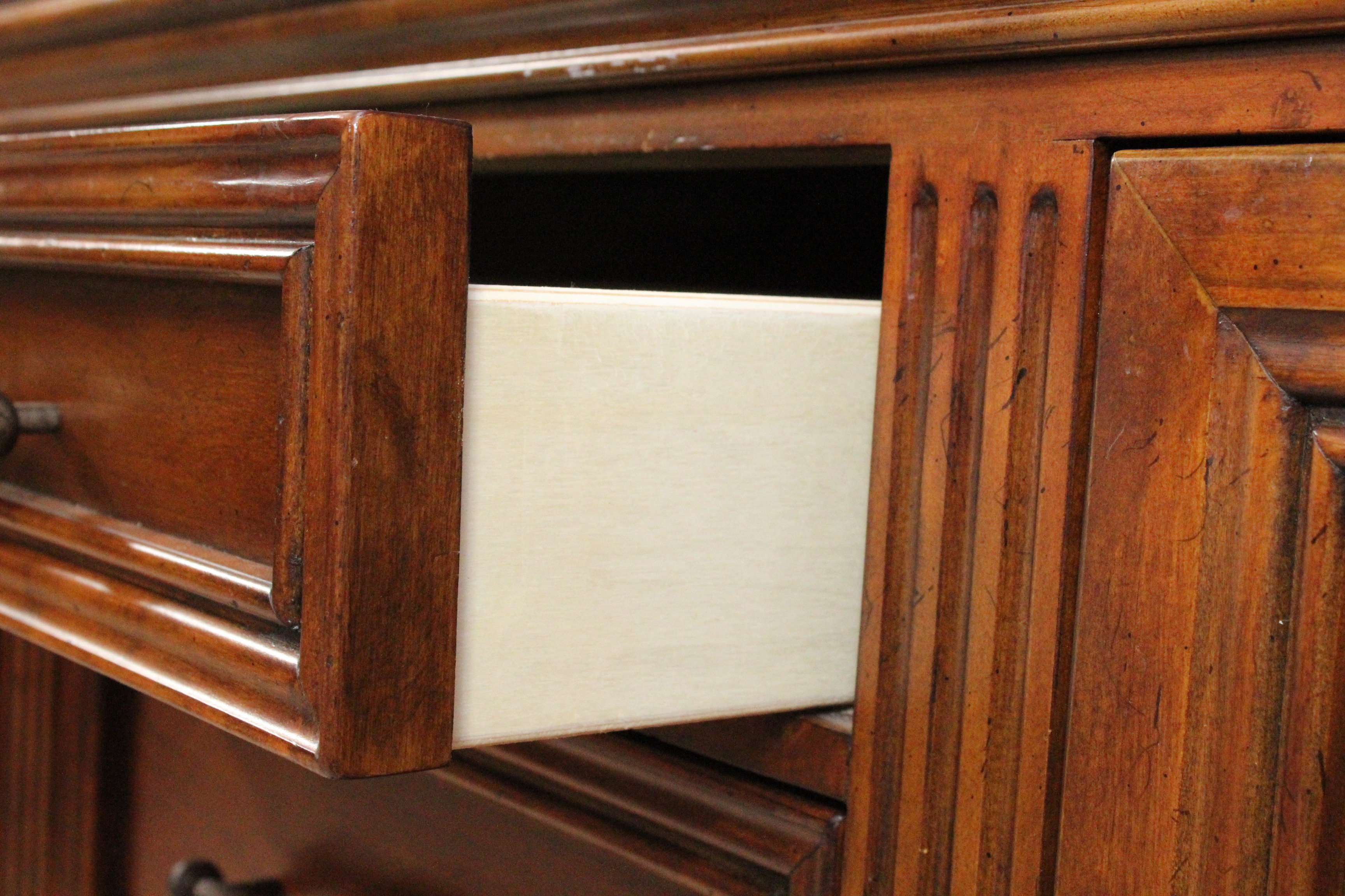 Walnut Stained China Cabinet and Buffet