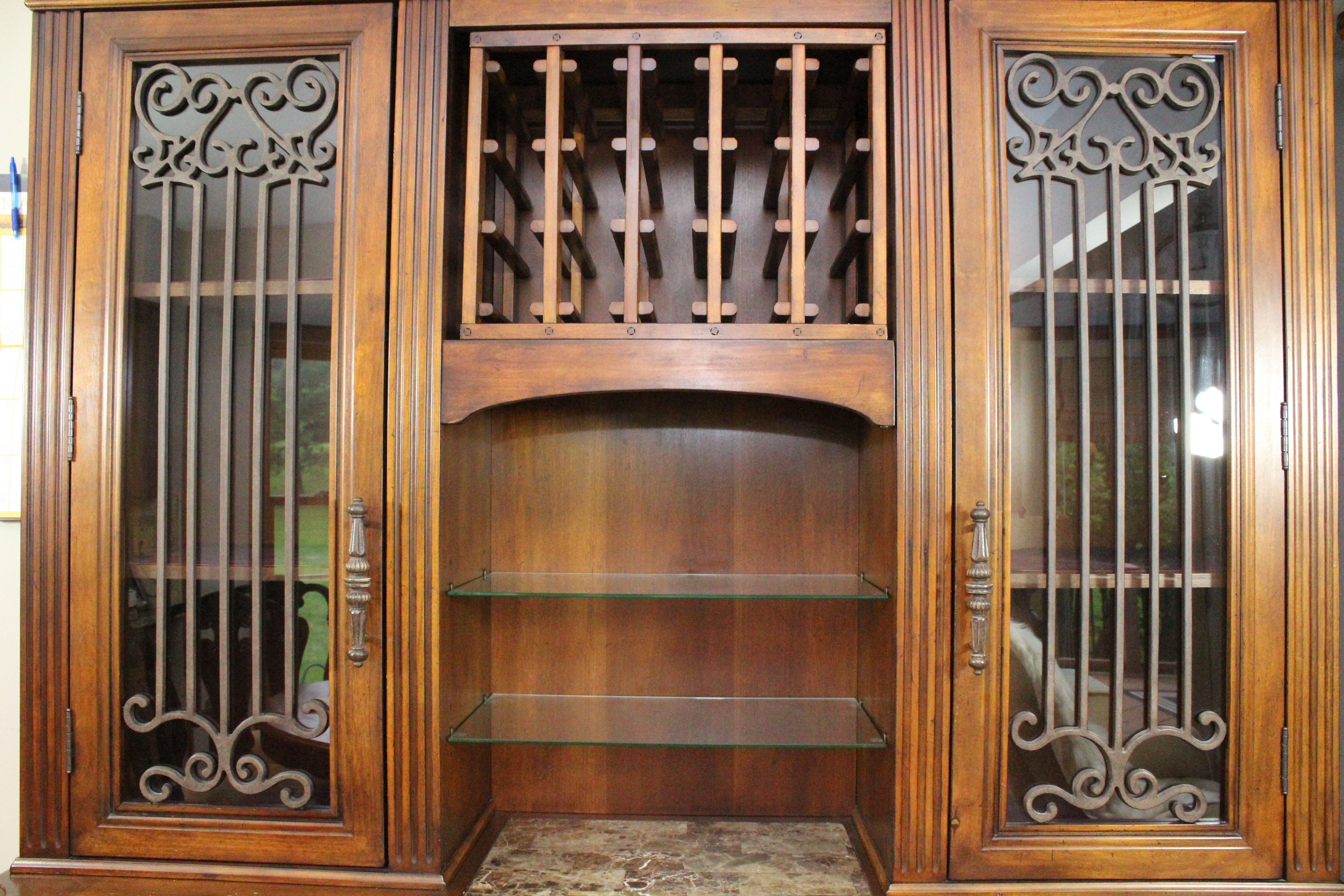 Walnut Stained China Cabinet and Buffet