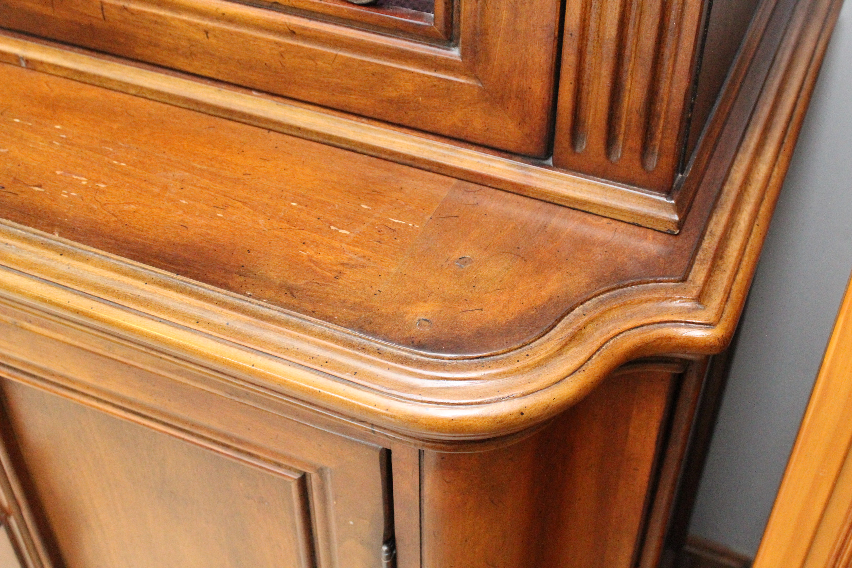 Walnut Stained China Cabinet and Buffet