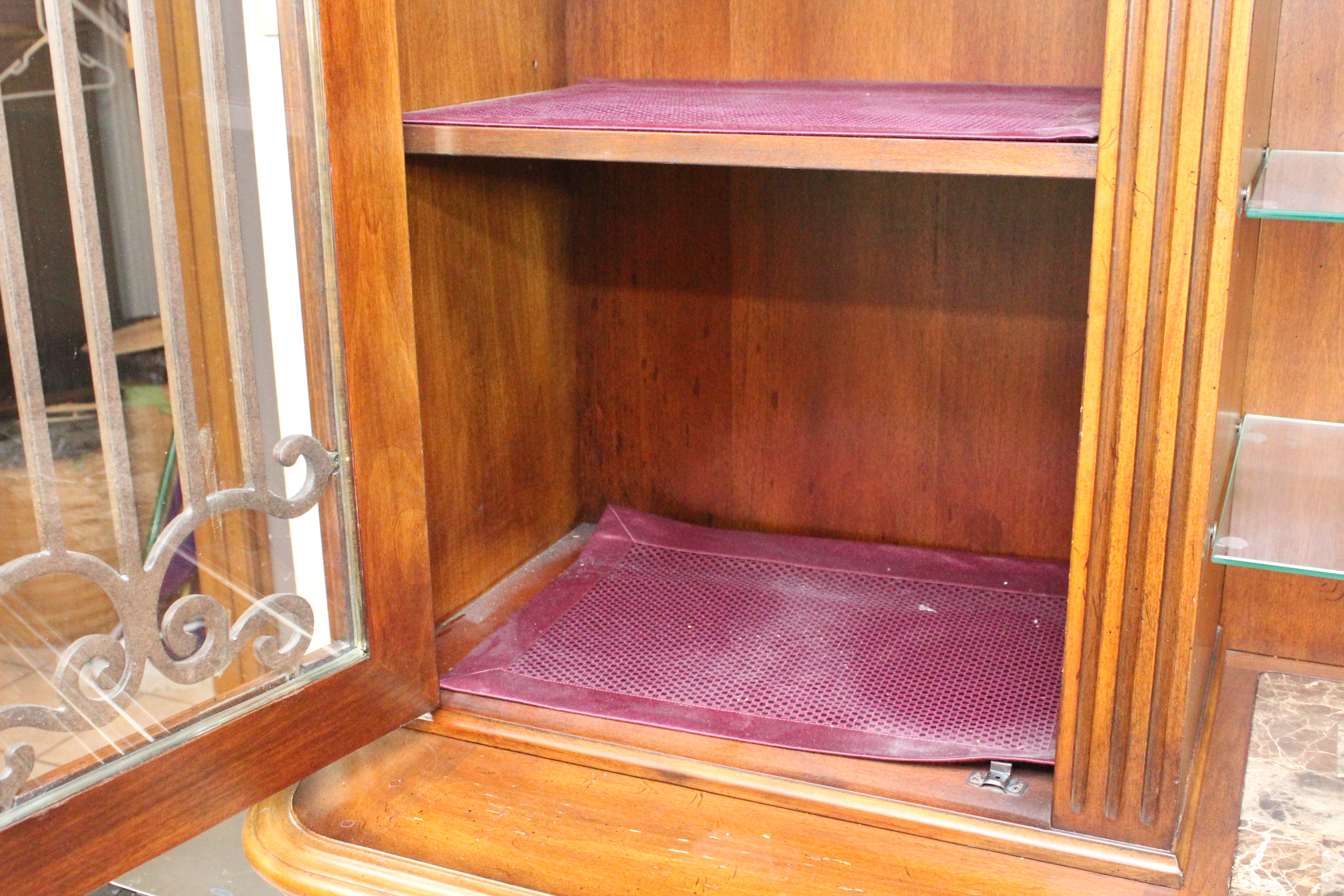 Walnut Stained China Cabinet and Buffet