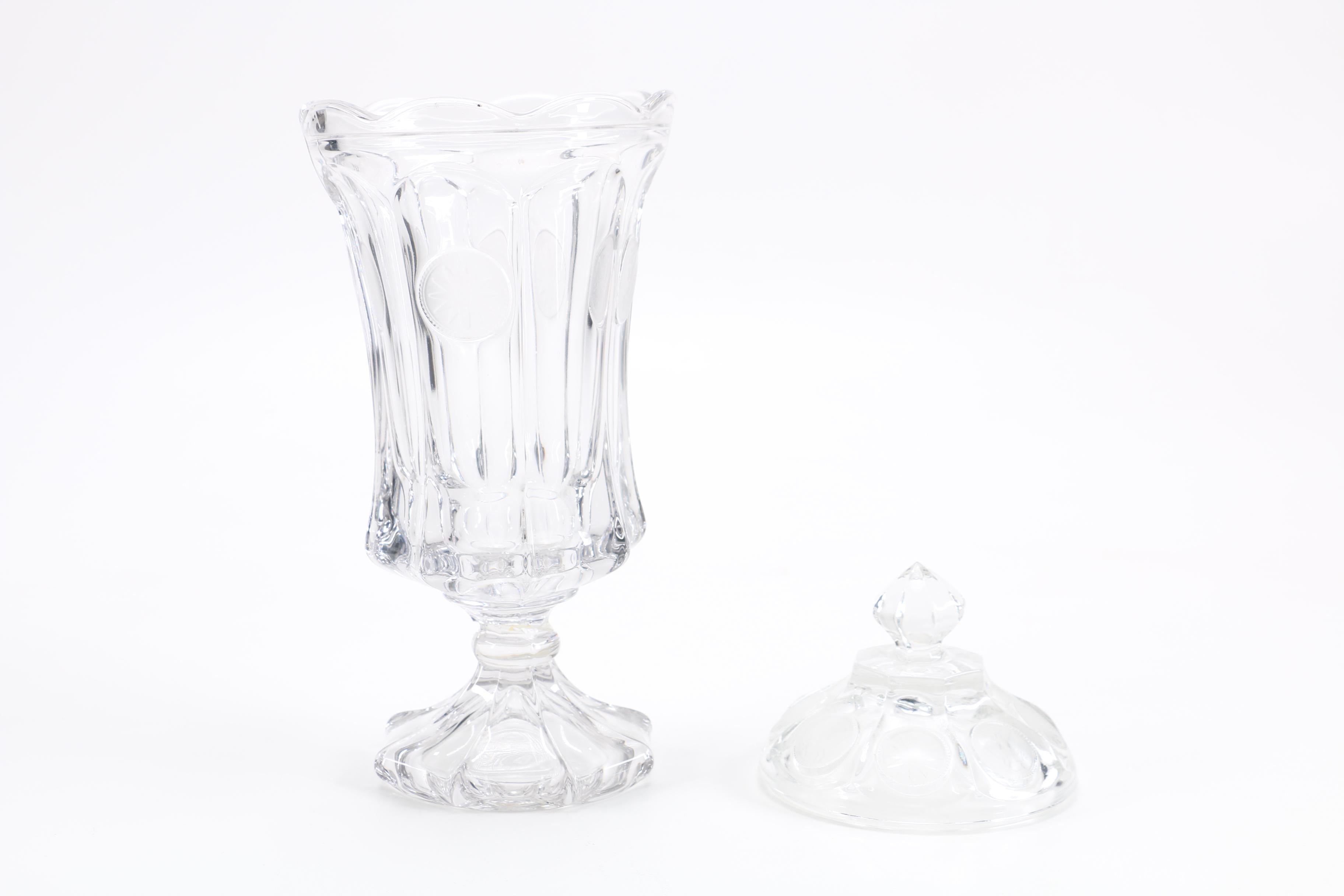 Fostoria "Coin Glass Clear" Footed Urn with Lid