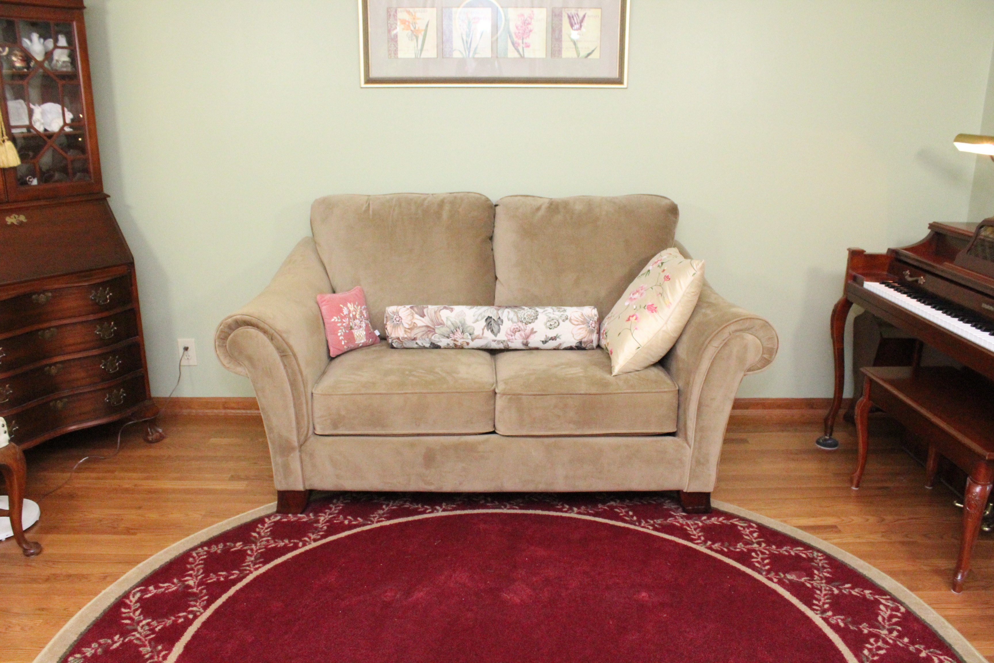 Suede Love Seat Sofa