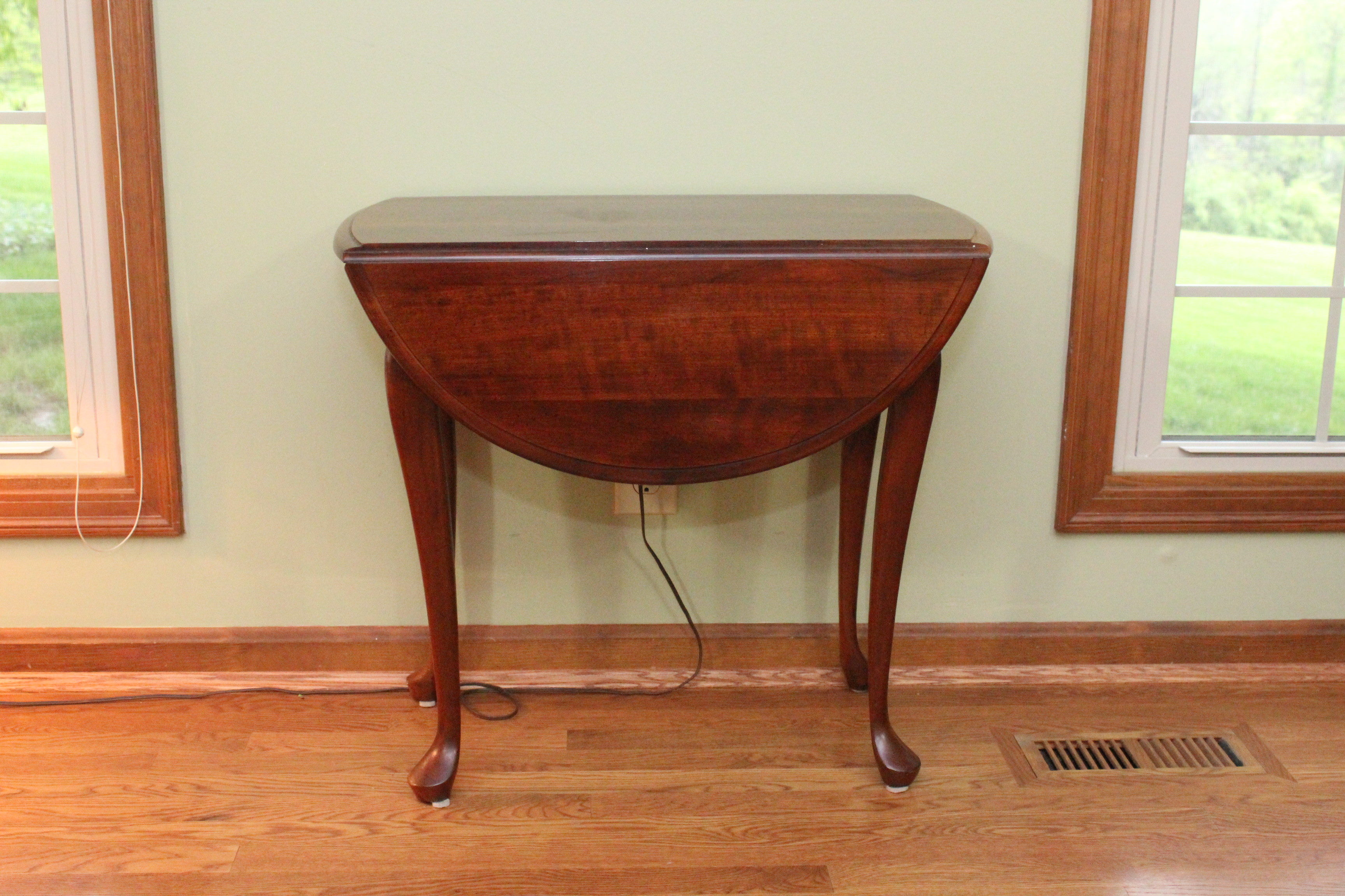 Queen Anne Style Coffee Table and Matching Drop Leaf Side Table
