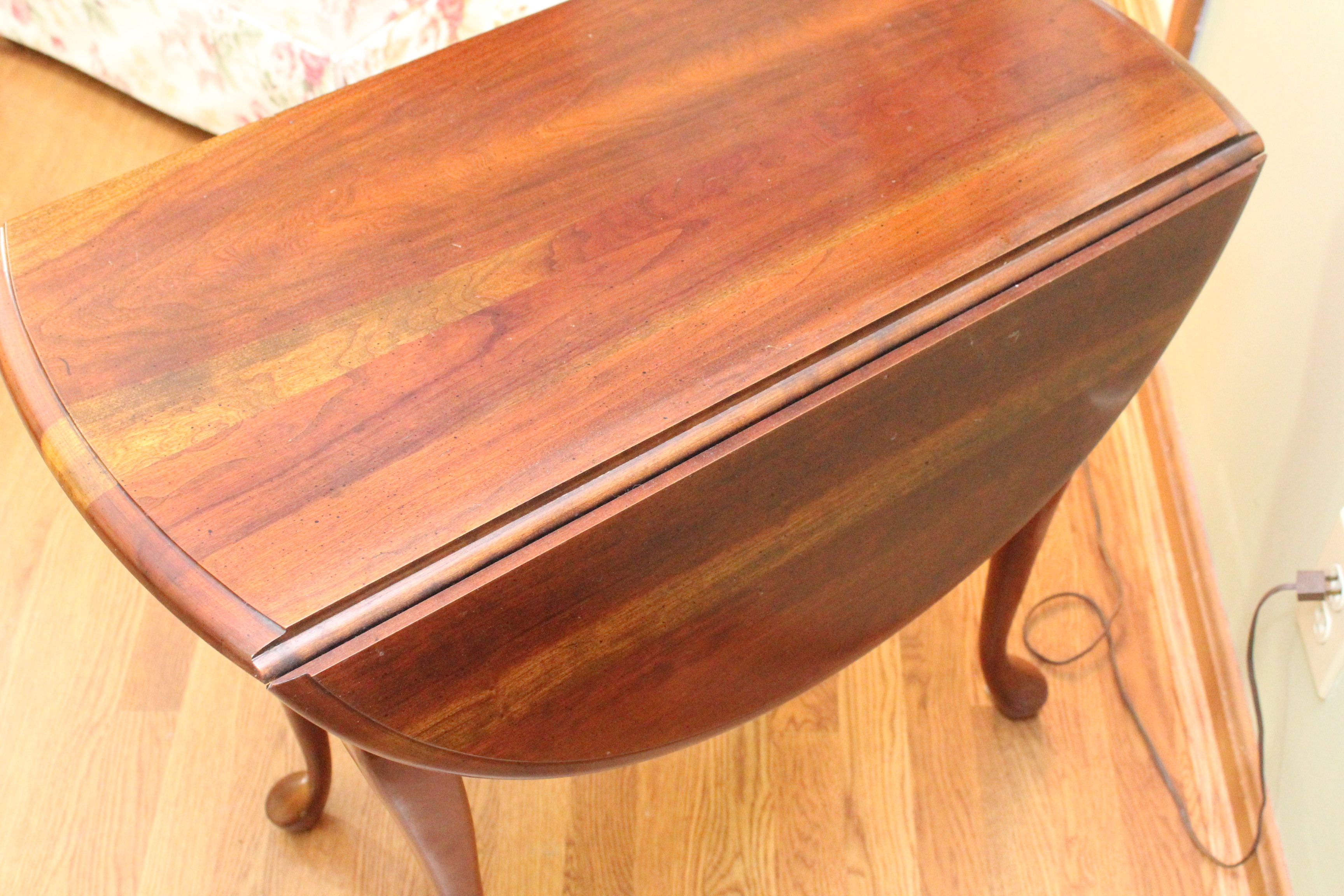 Queen Anne Style Coffee Table and Matching Drop Leaf Side Table