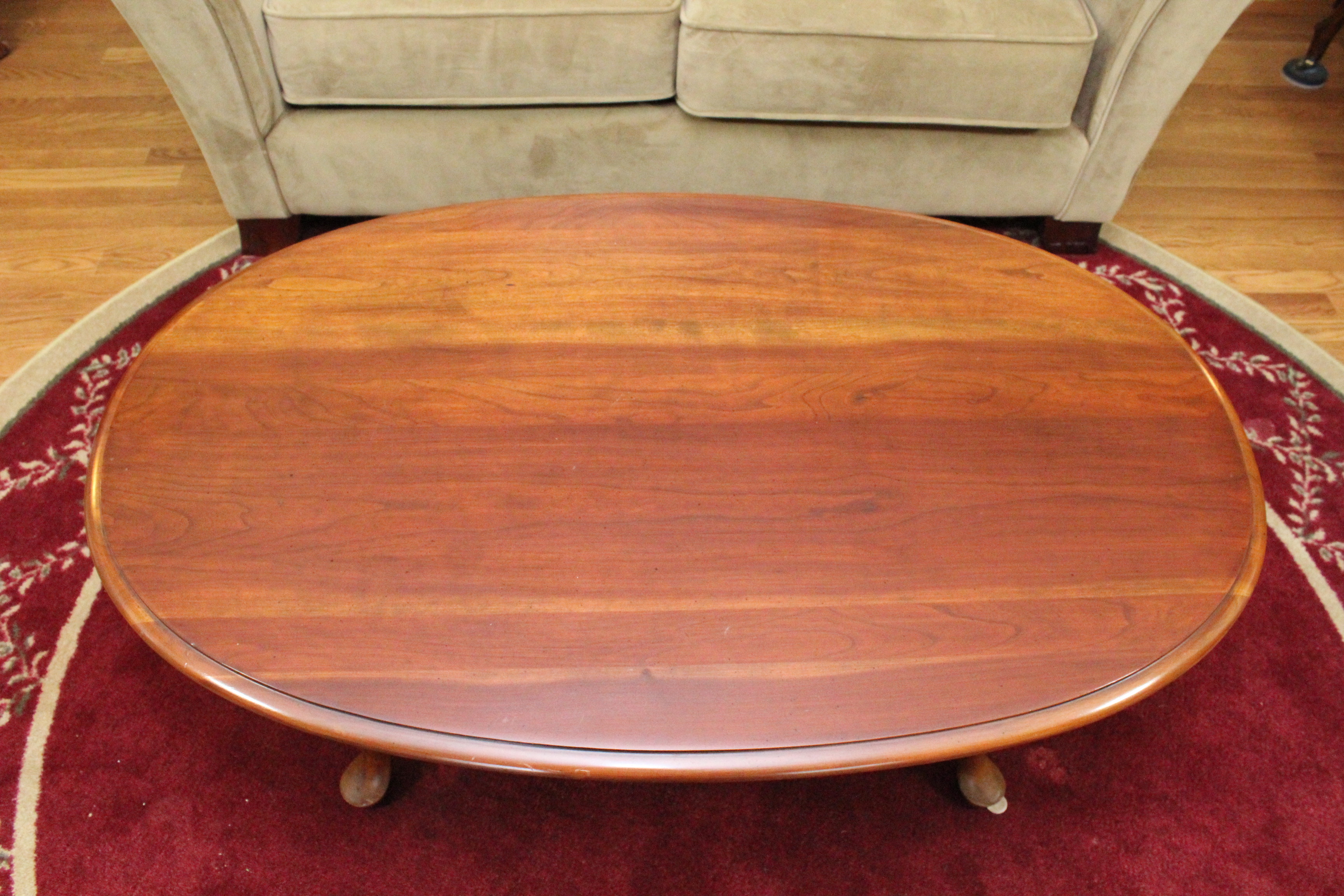 Queen Anne Style Coffee Table and Matching Drop Leaf Side Table