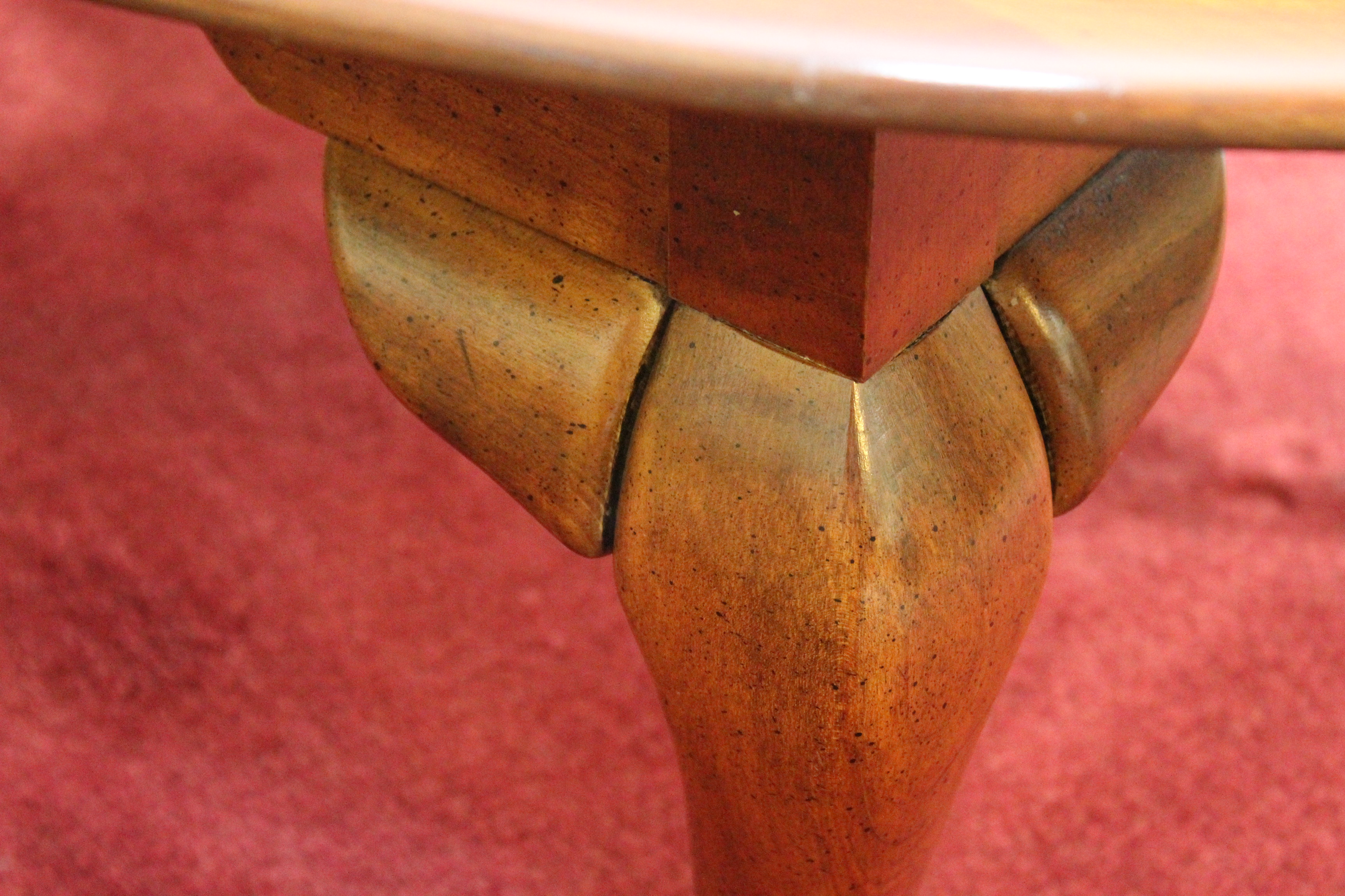 Queen Anne Style Coffee Table and Matching Drop Leaf Side Table