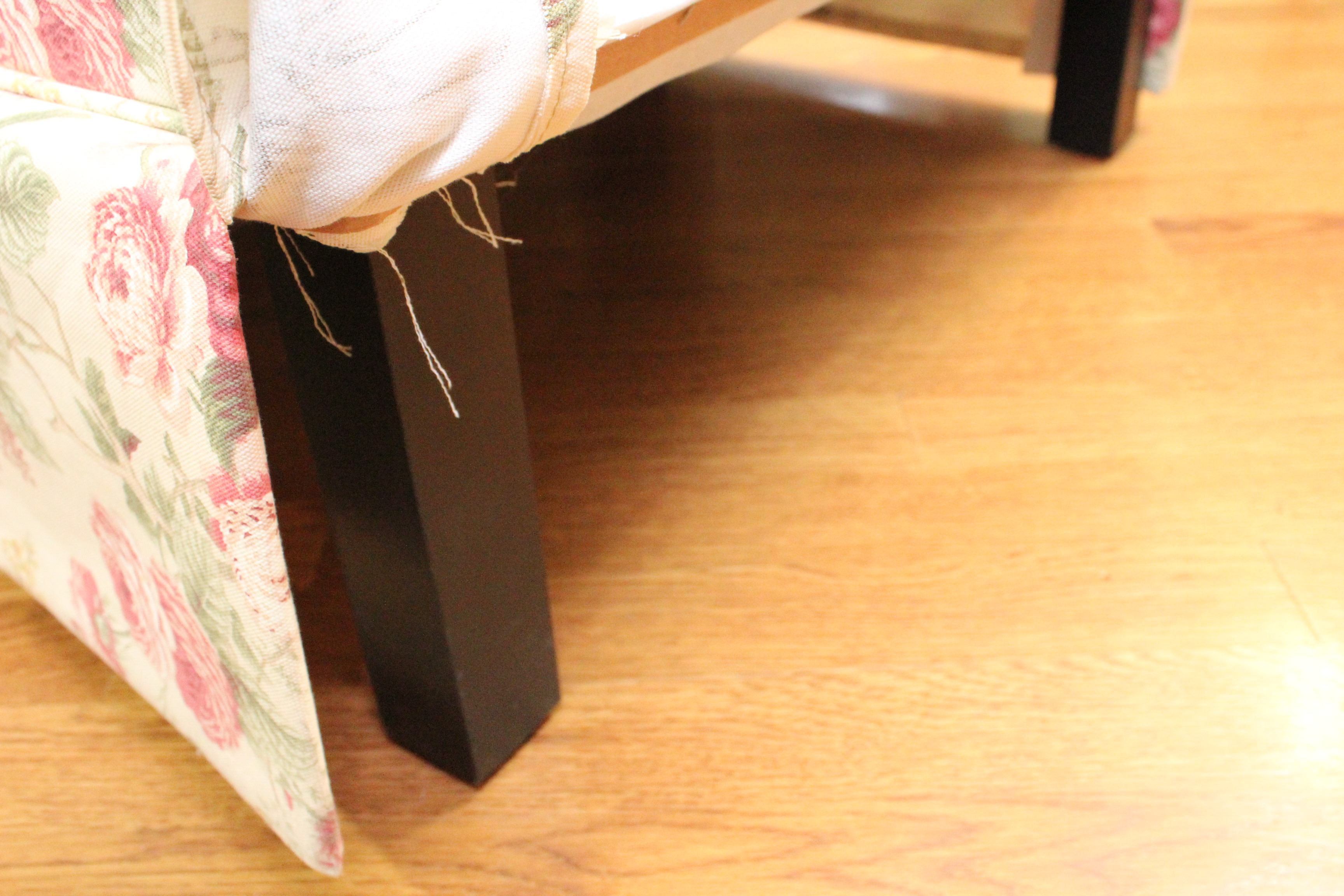 Floral Upholstered Armchair and Ottoman by Sofa Express