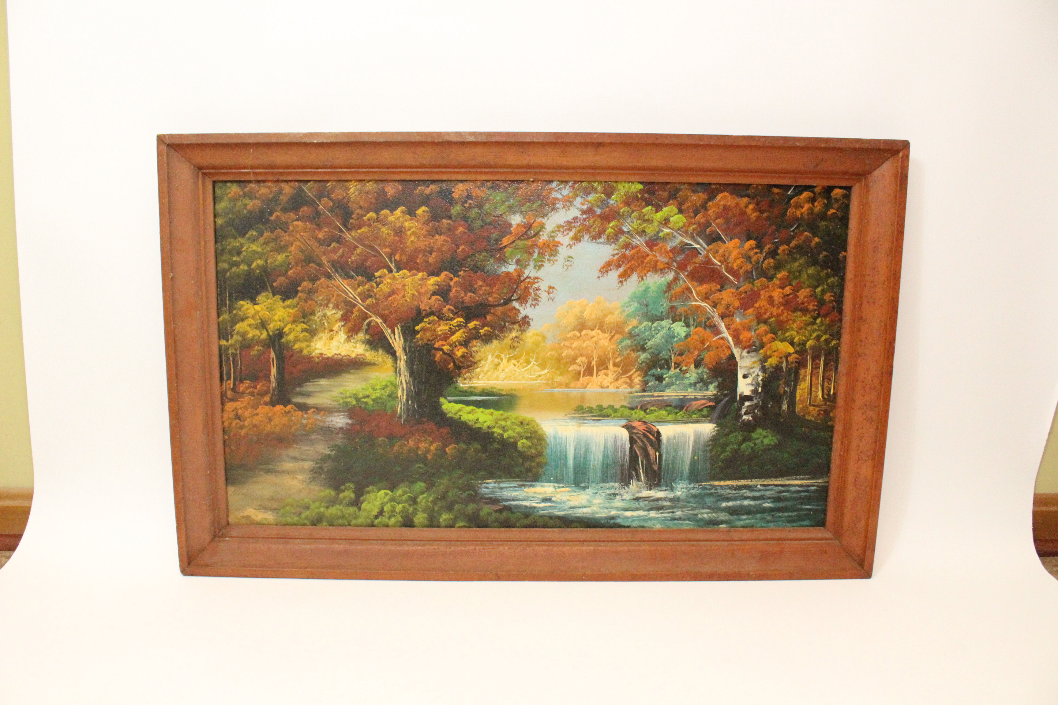 Framed Landscape Painting on Board
