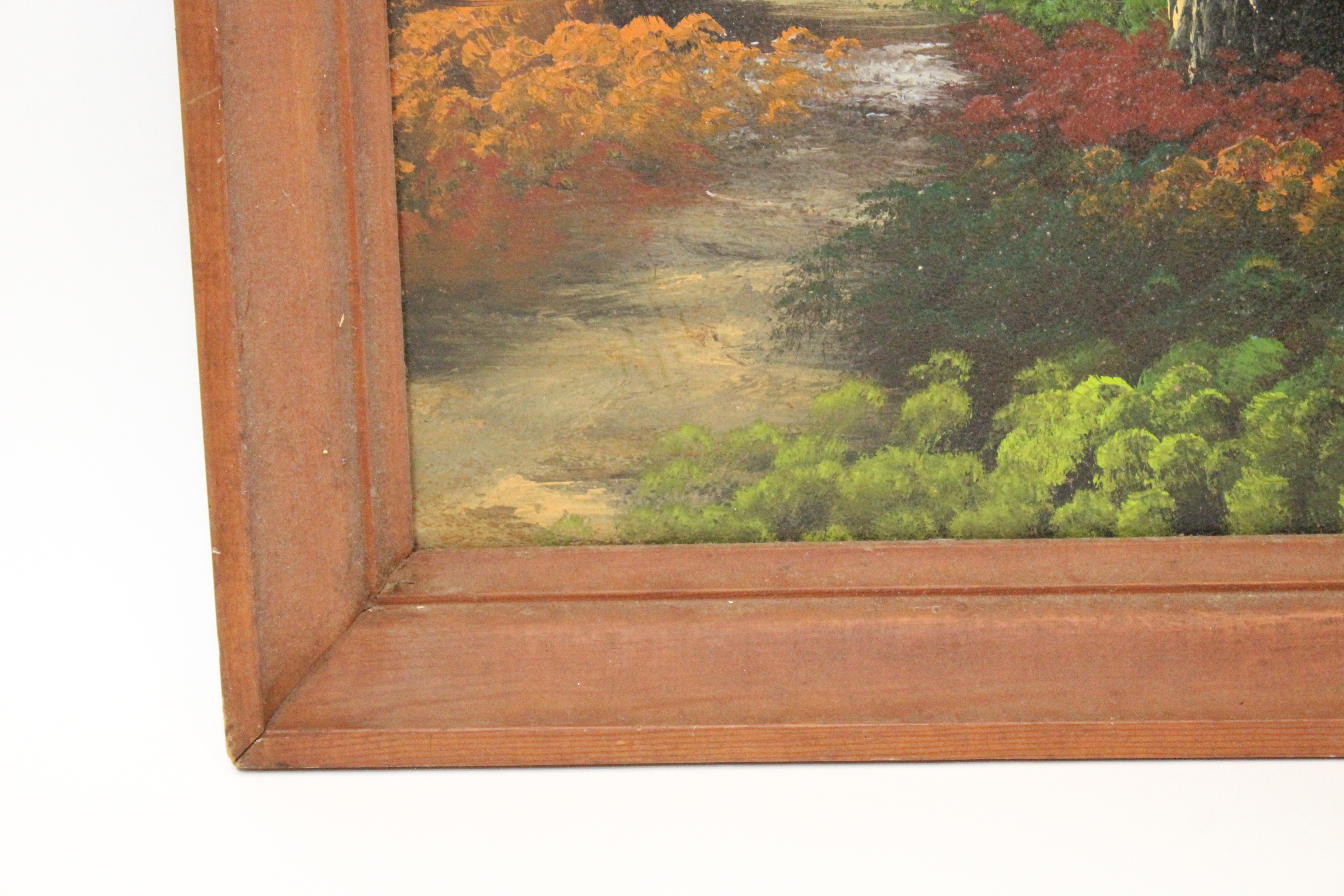 Framed Landscape Painting on Board