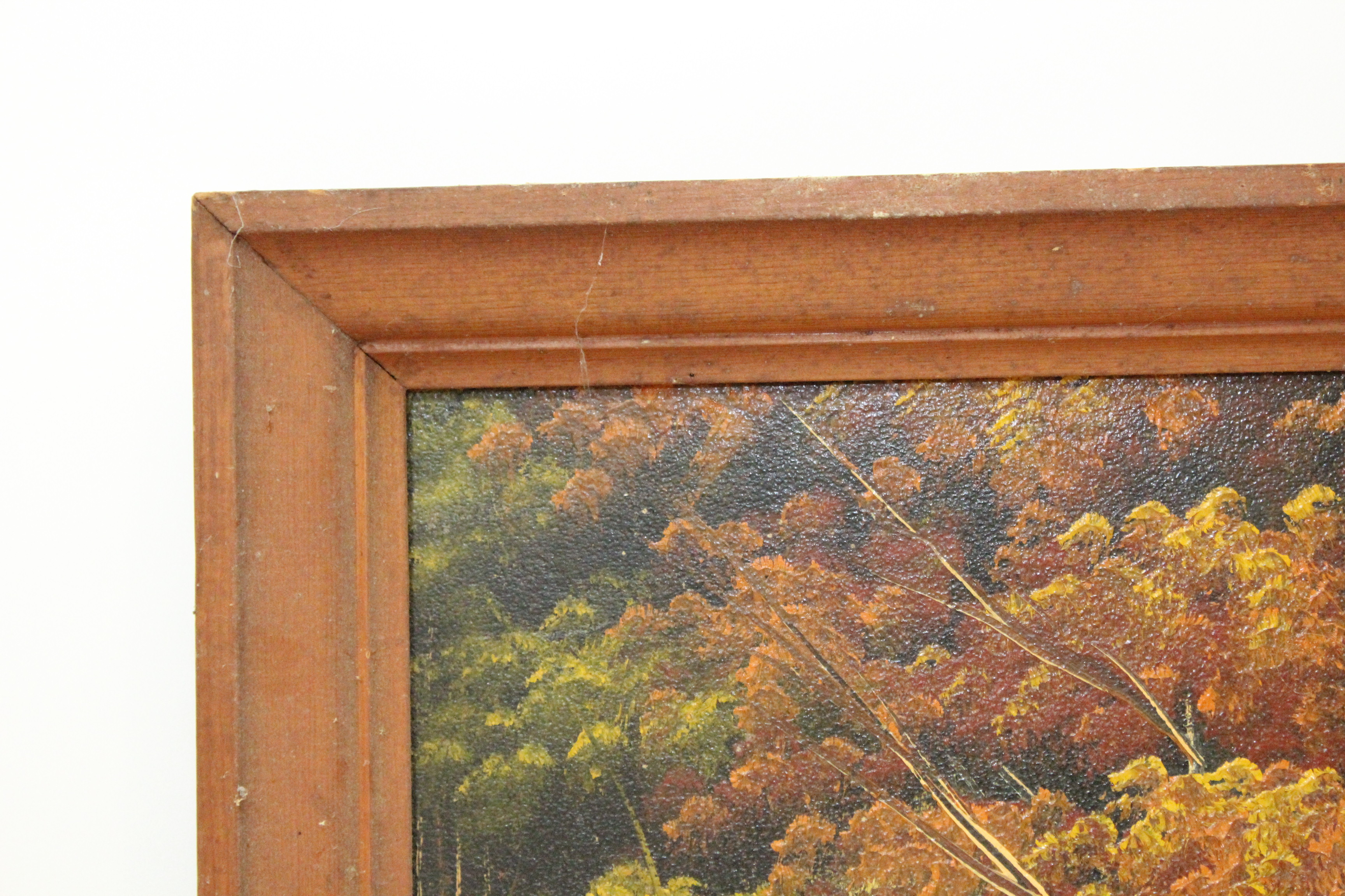 Framed Landscape Painting on Board