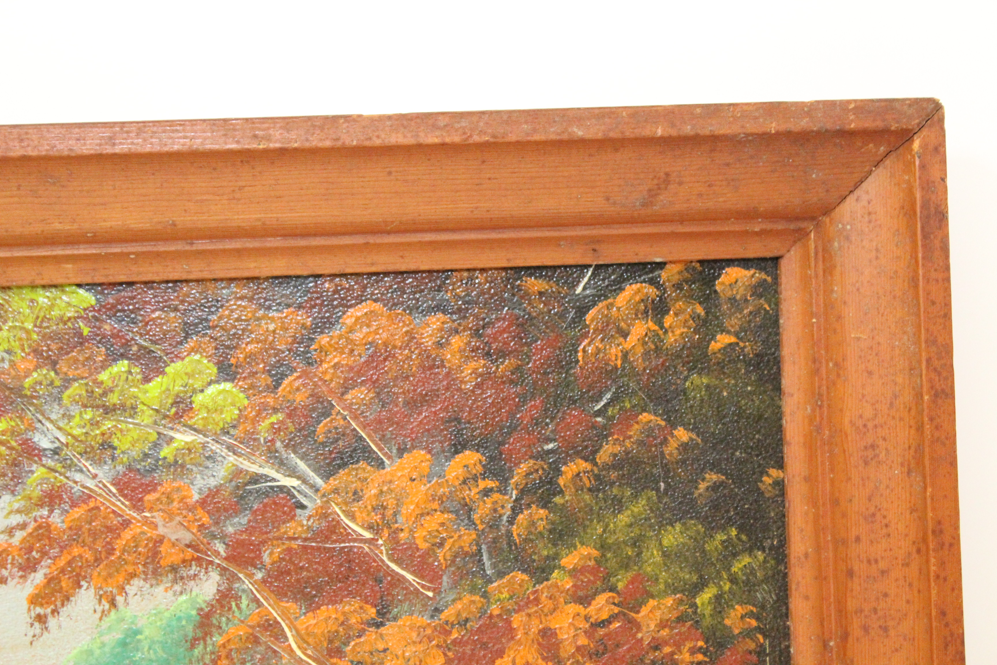 Framed Landscape Painting on Board