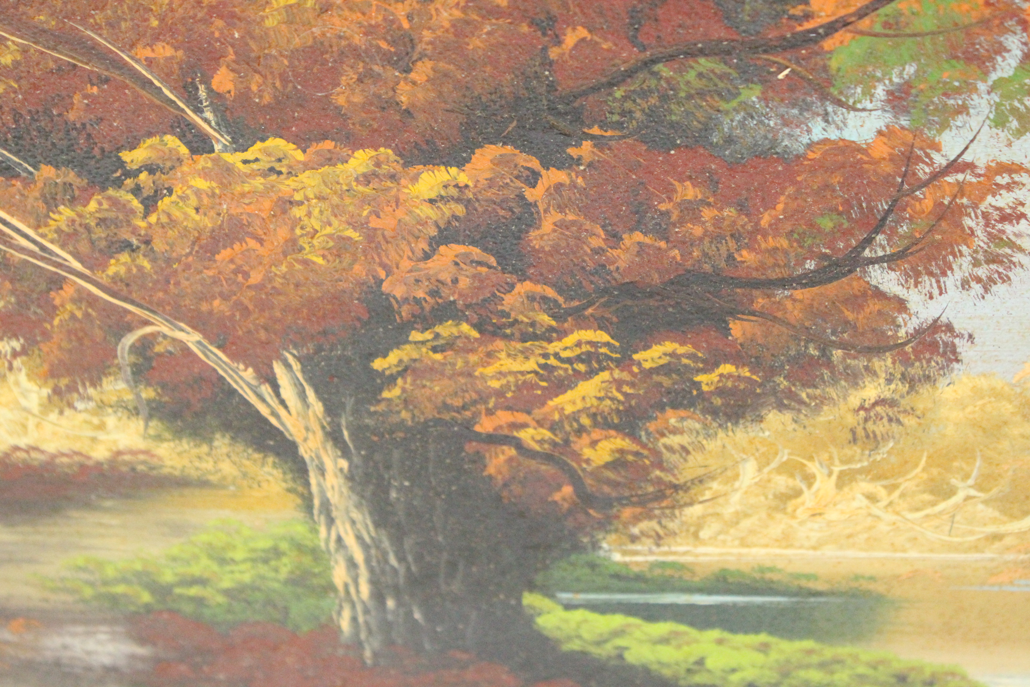 Framed Landscape Painting on Board