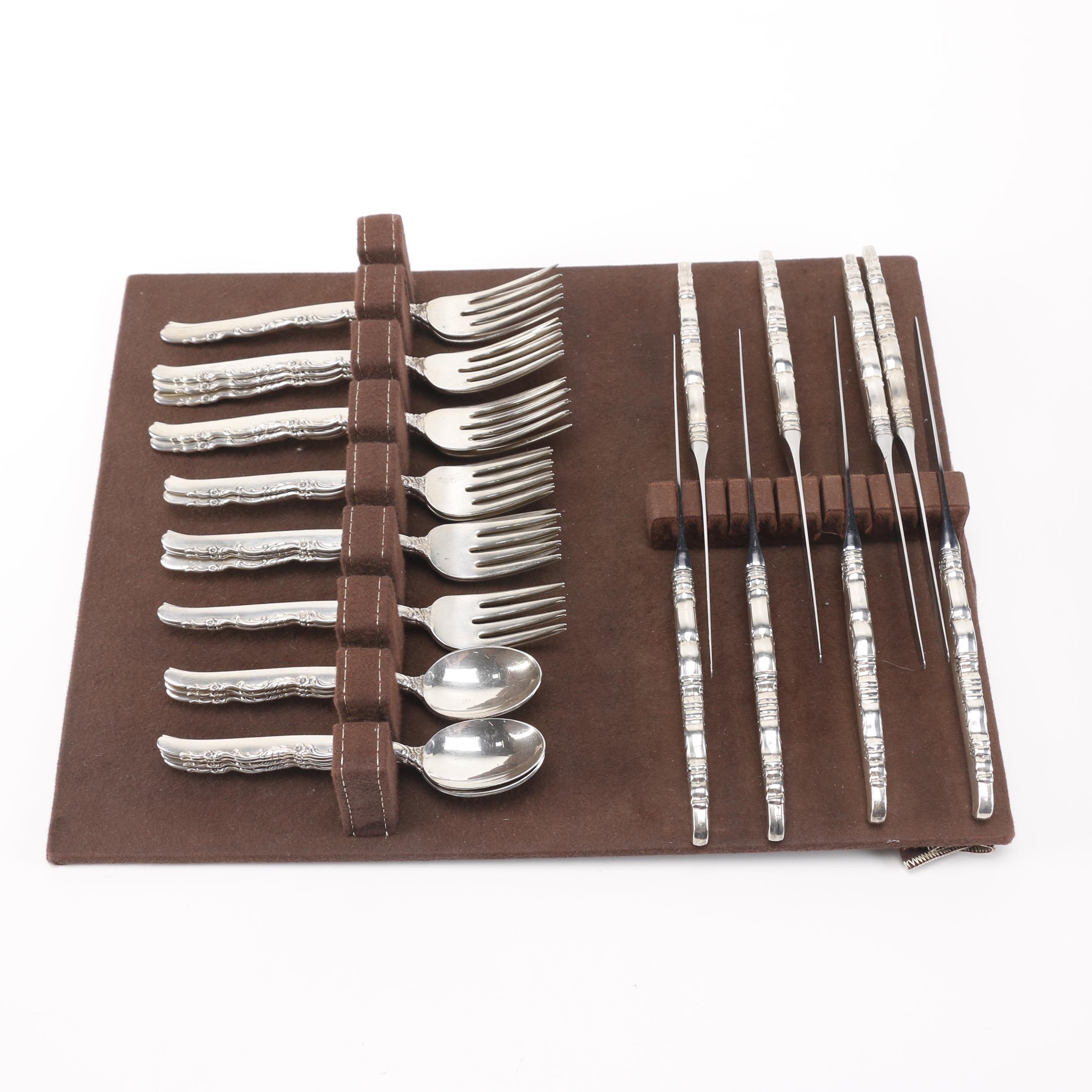 Oneida "Flower Lane" Sterling Silver Flatware Set