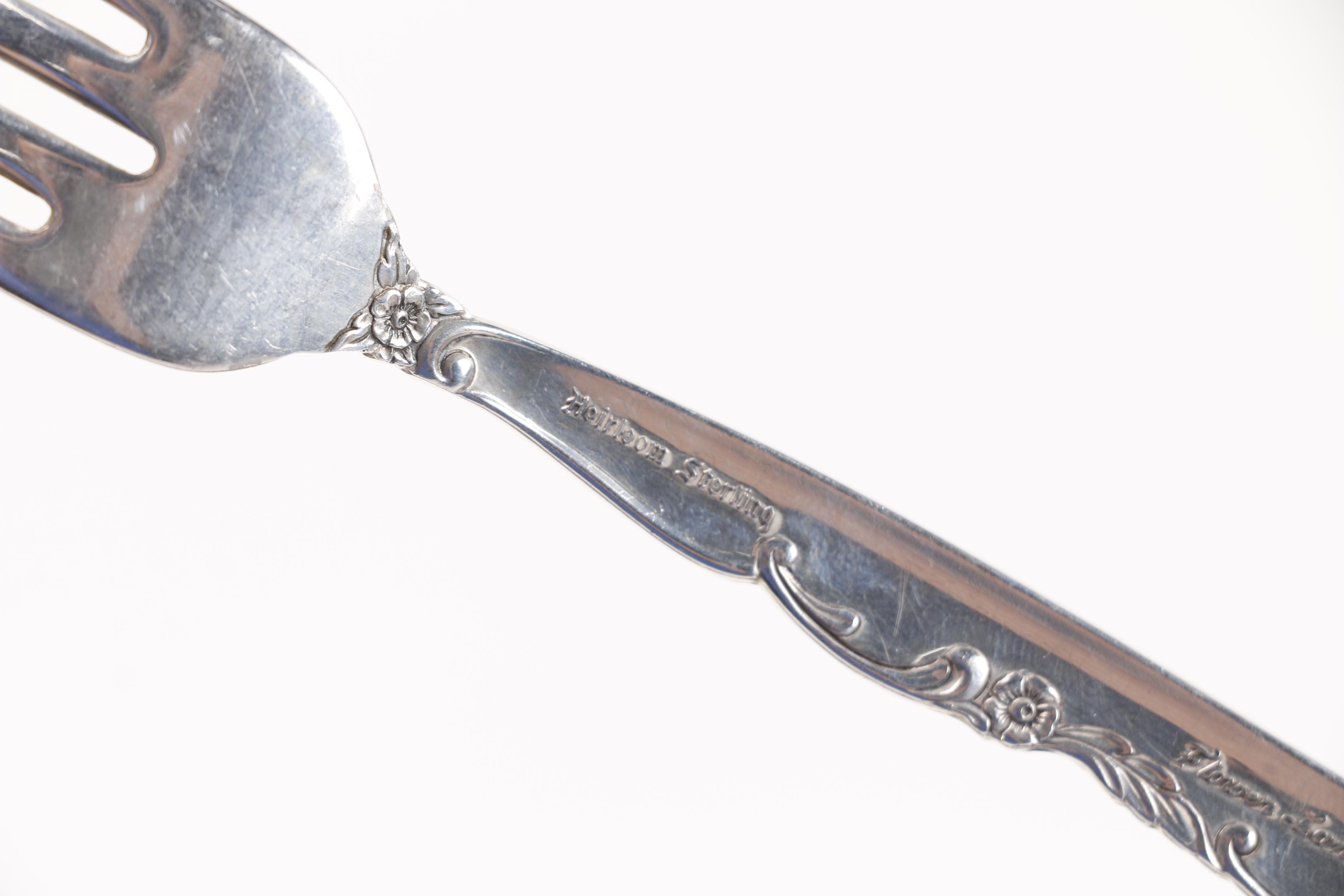 Oneida "Flower Lane" Sterling Silver Flatware Set