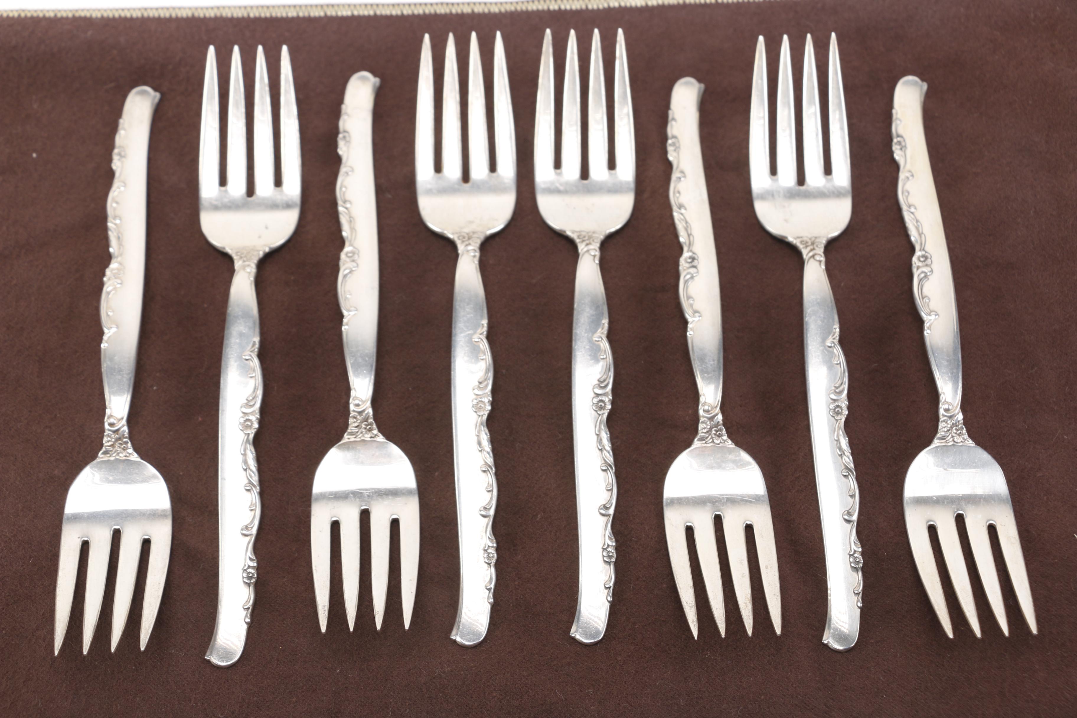 Oneida "Flower Lane" Sterling Silver Flatware Set