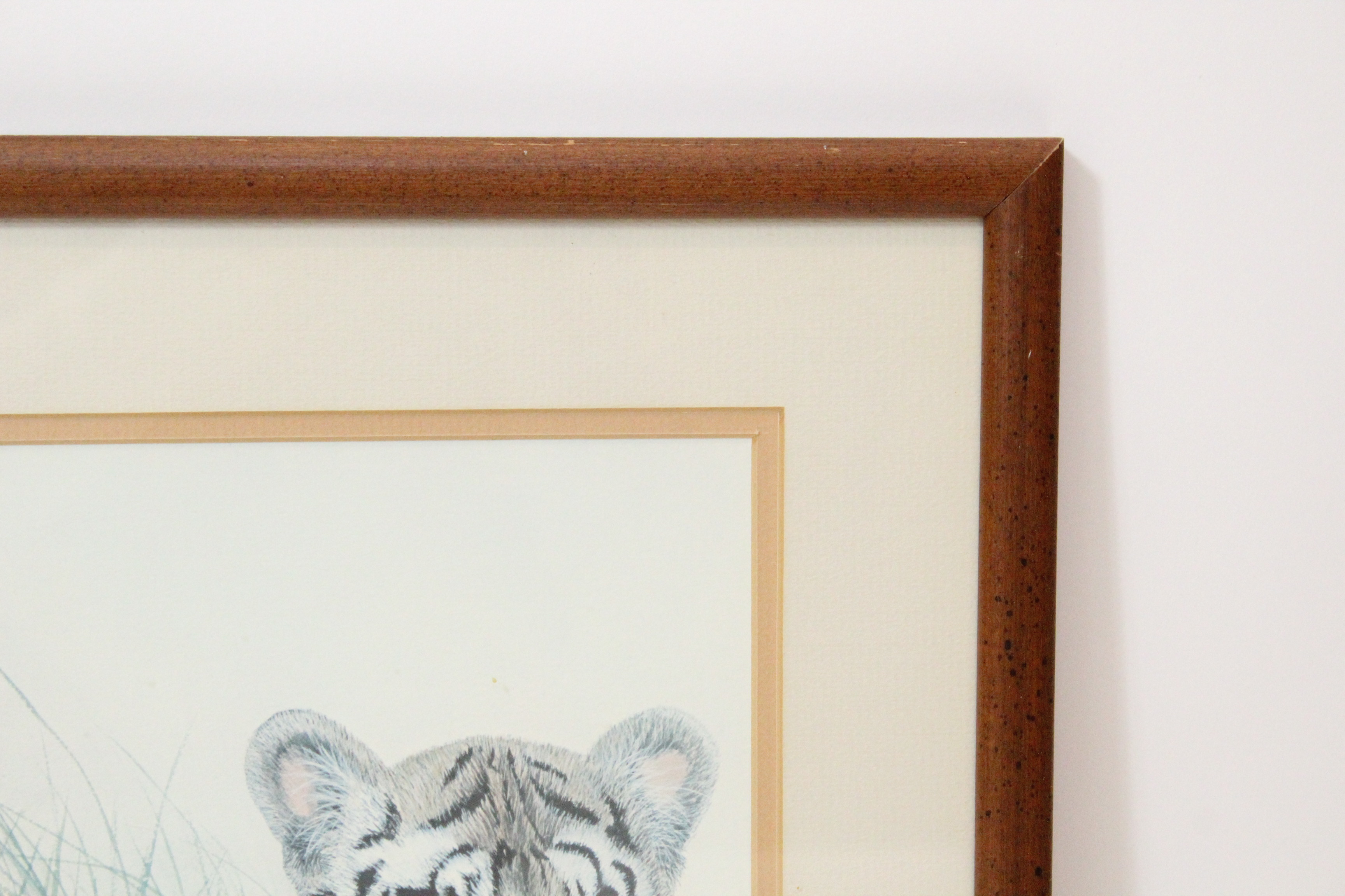 Signed Imogene H. Farnsworth Limited Edition Offset Lithograph "Bengal Cub, With Football"