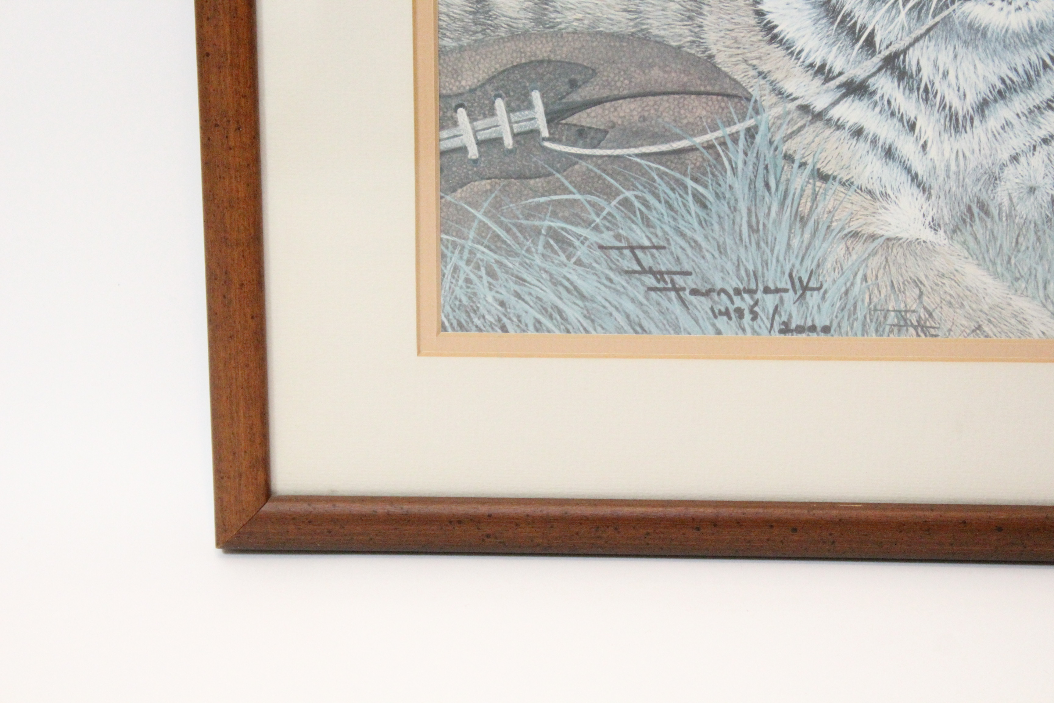 Signed Imogene H. Farnsworth Limited Edition Offset Lithograph "Bengal Cub, With Football"