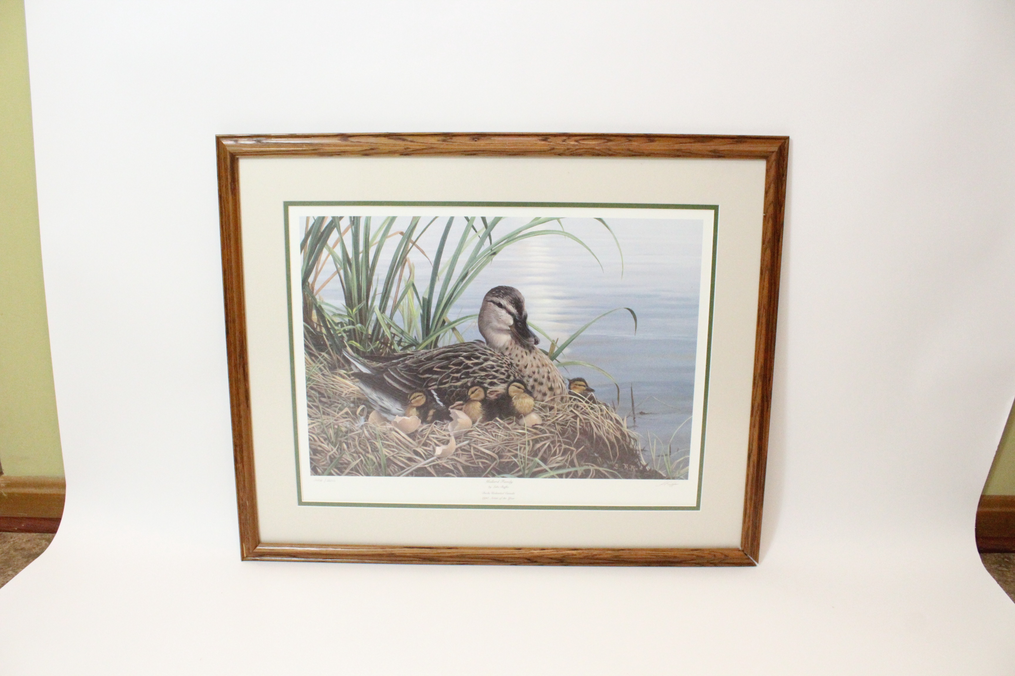 Signed Luke Raffin Limited Edition Lithograph "Mallard Family"