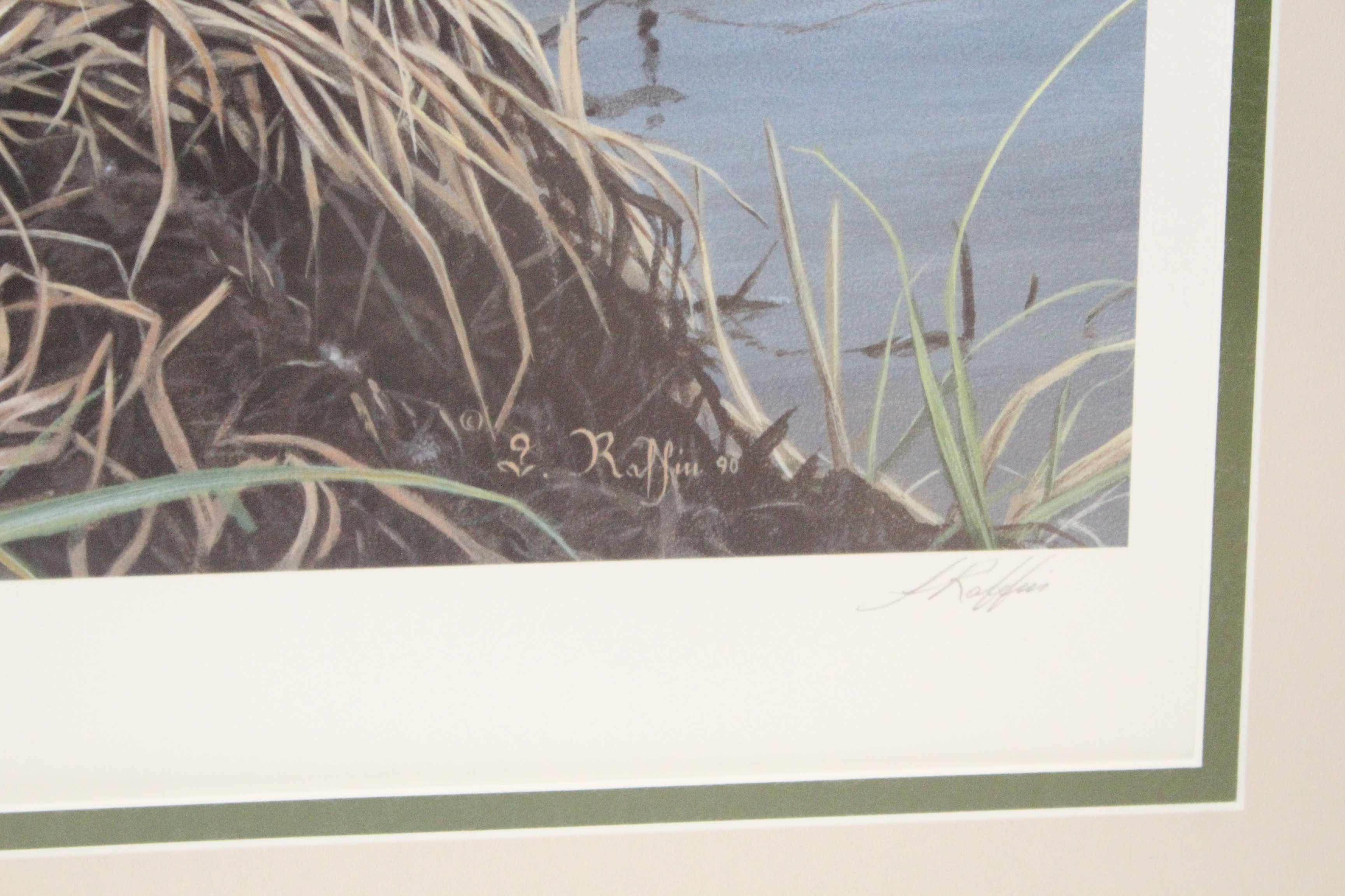 Signed Luke Raffin Limited Edition Lithograph "Mallard Family"