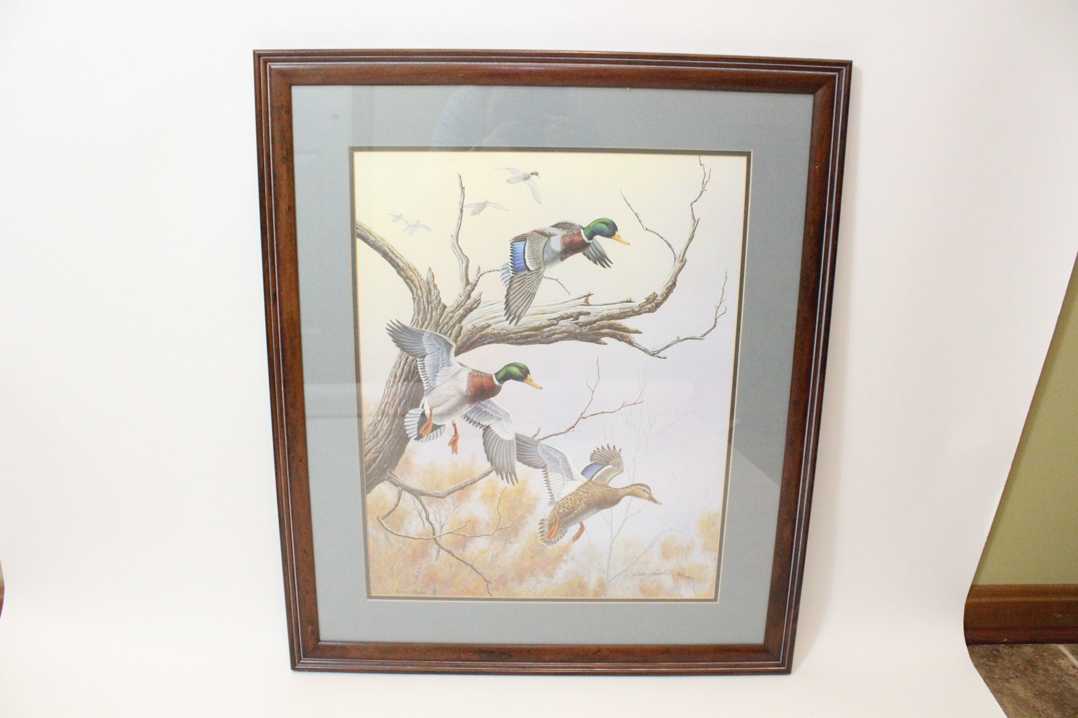 Signed Dave Chapple Limited Edition Watercolor "Autumn Mist - Mallards"