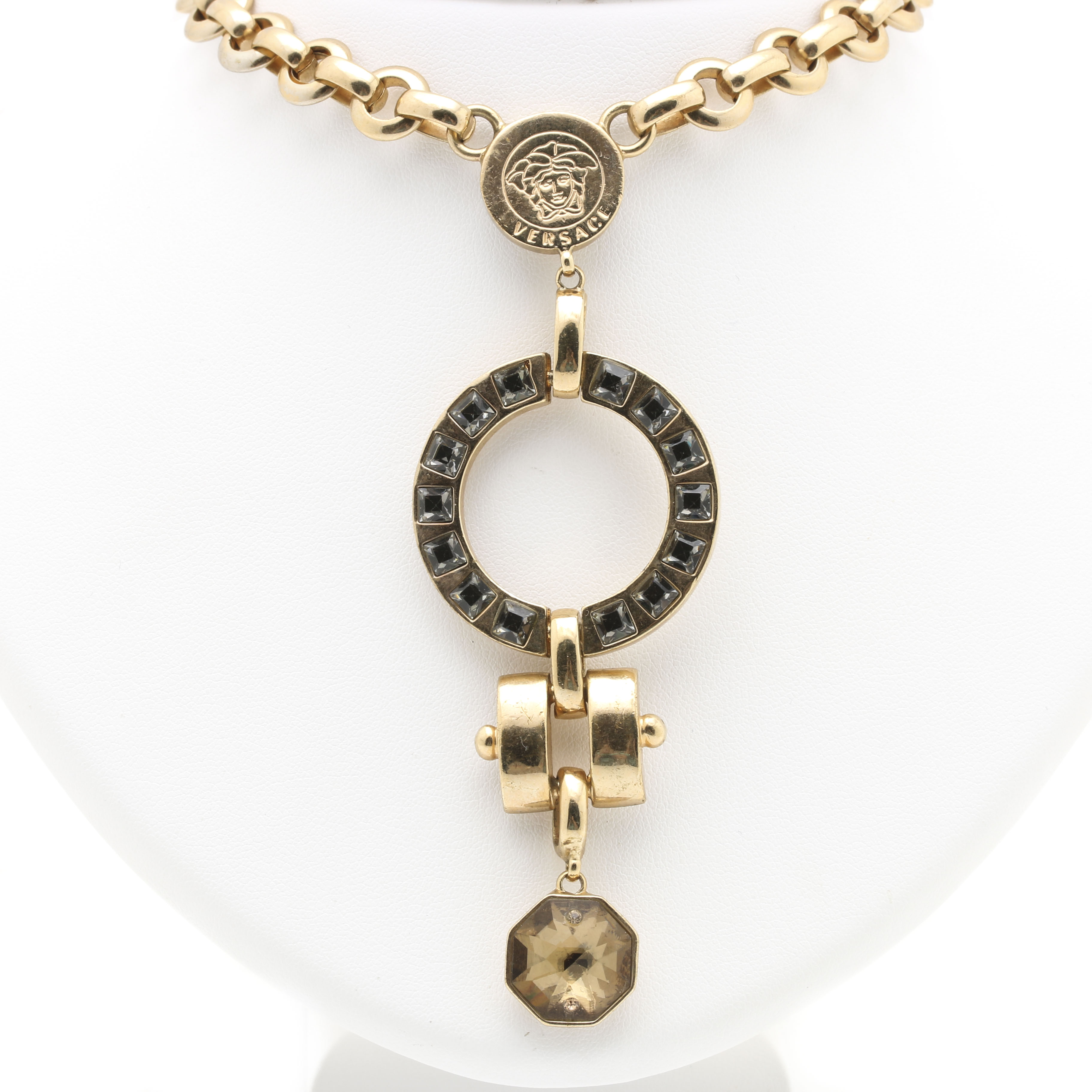 Versace Gold Tone and Glass Demi Parure