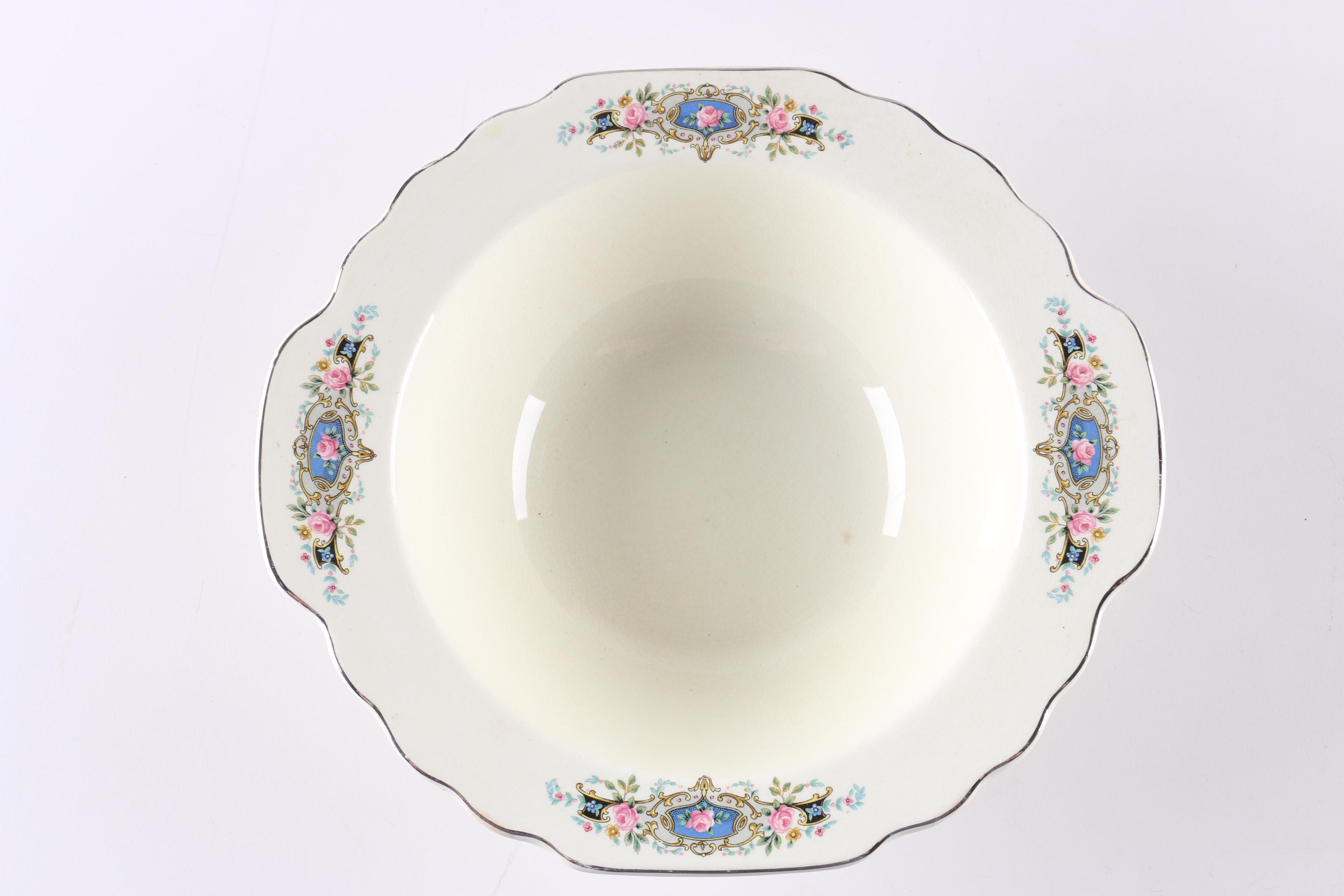 W. S. George Floral Stoneware Cereal Bowl