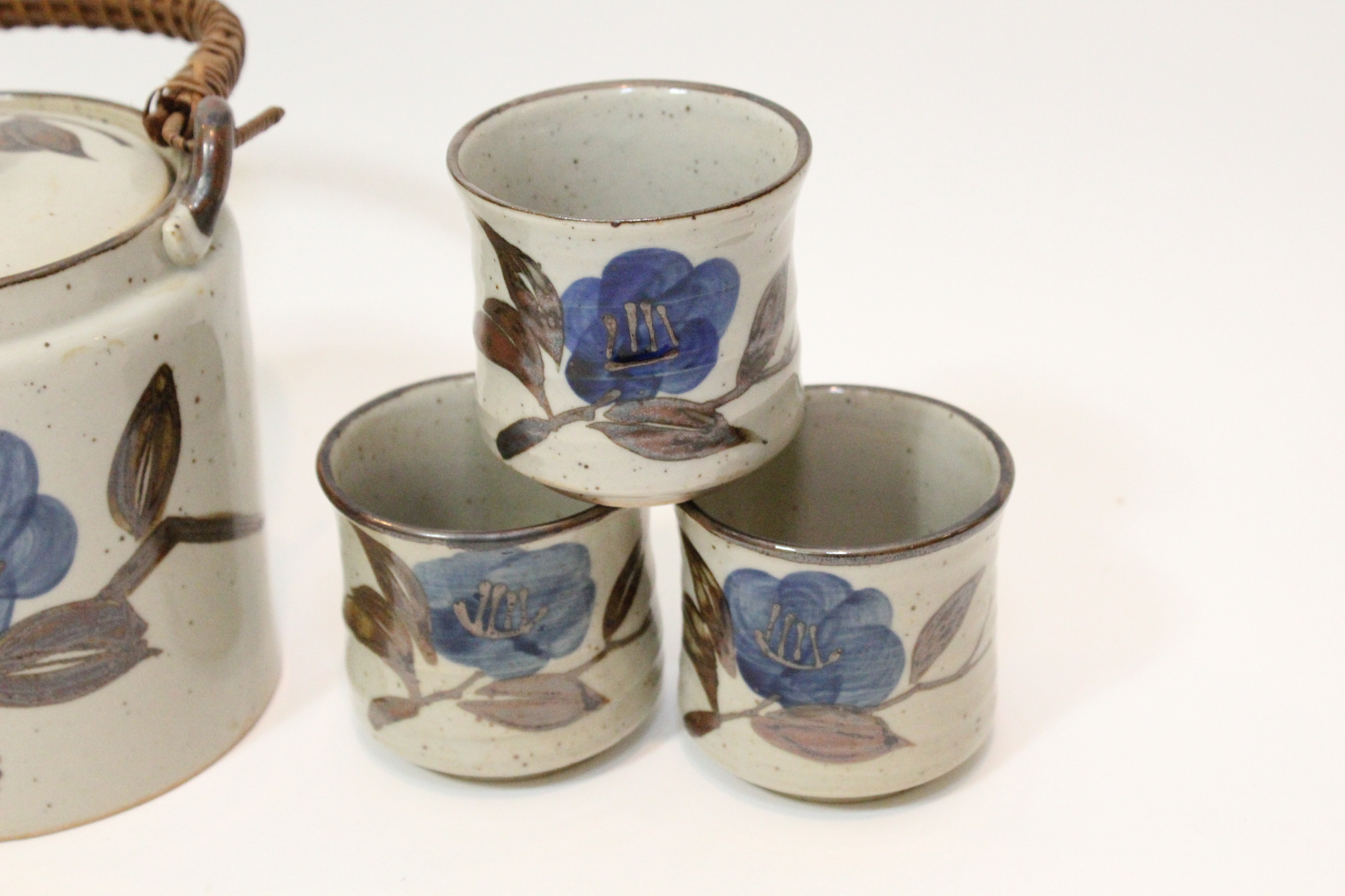 Hand Thrown Floral Asian Tea Set