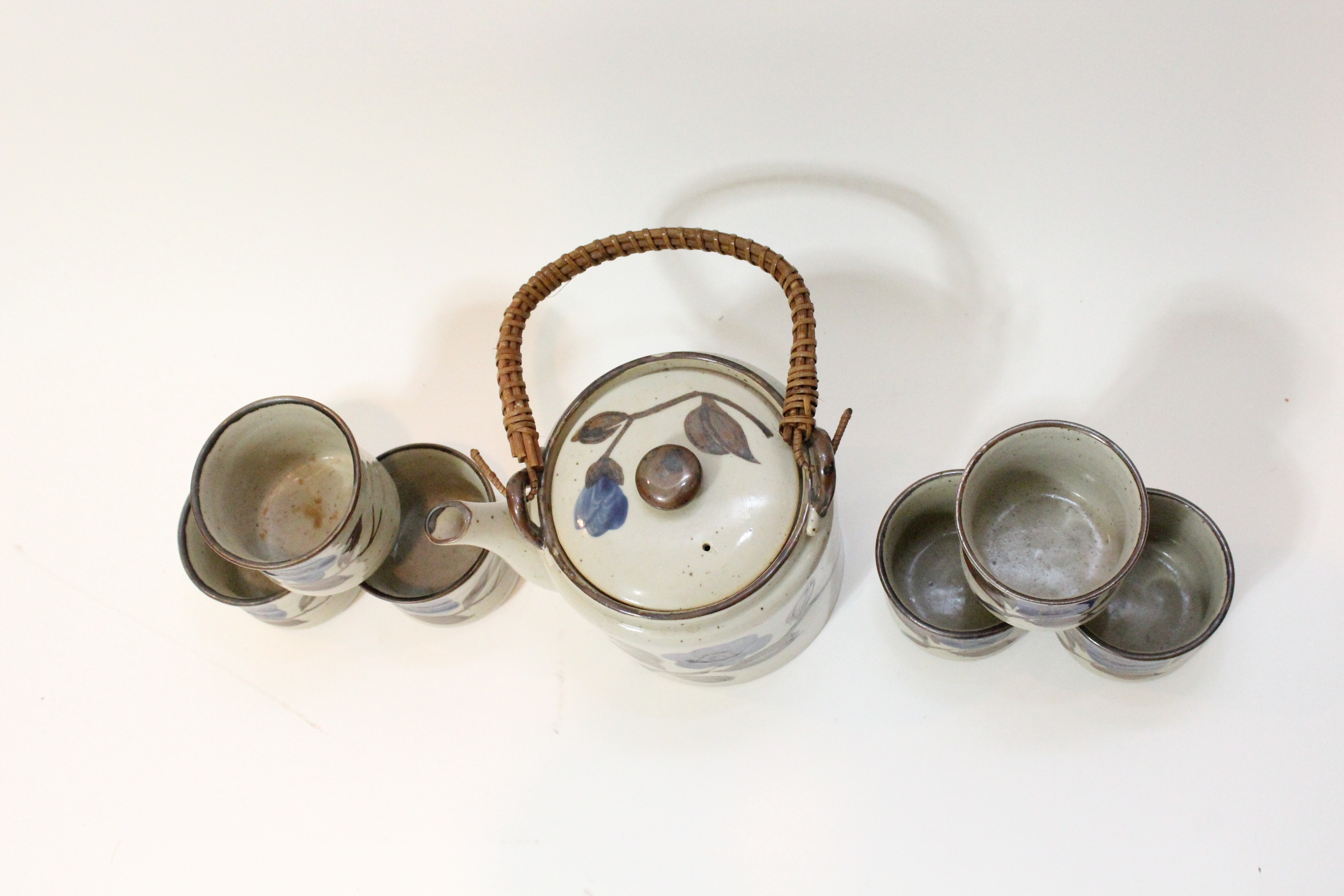 Hand Thrown Floral Asian Tea Set